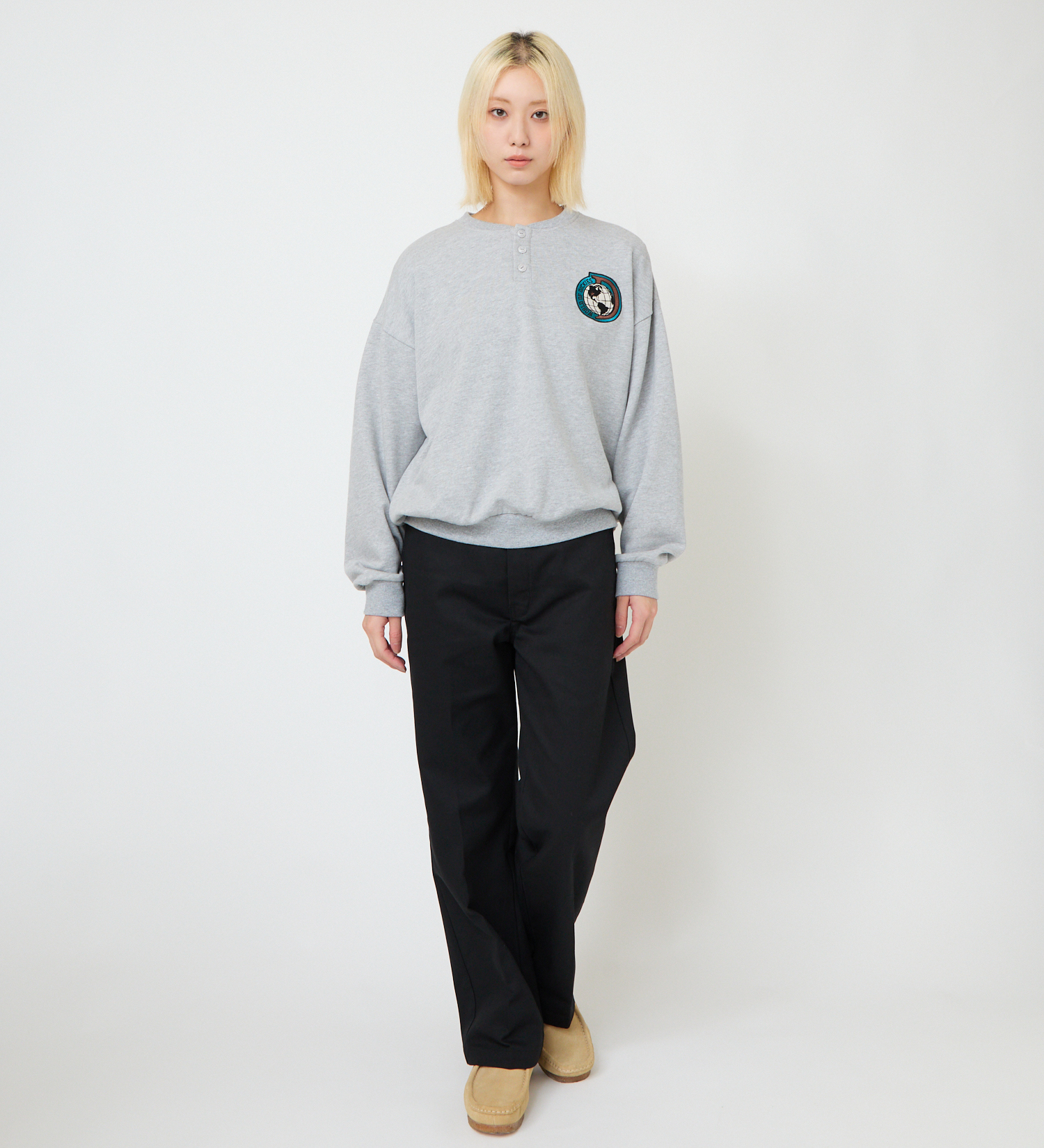 Dickies(ディッキーズ)のヘンリーネックスウェット|トップス/スウェット/レディース|ヘザ-グレー