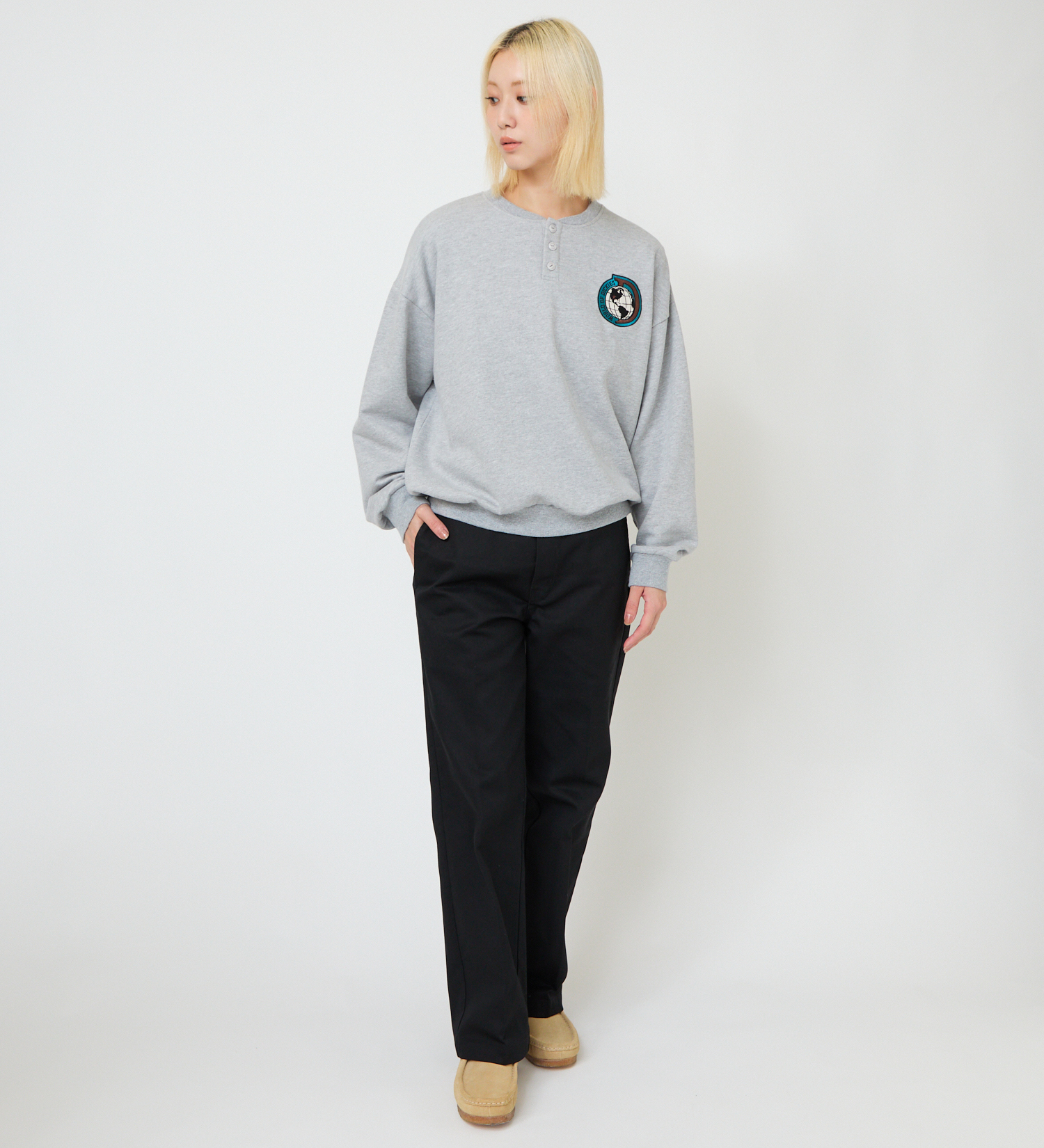 Dickies(ディッキーズ)のヘンリーネックスウェット|トップス/スウェット/レディース|ヘザ-グレー