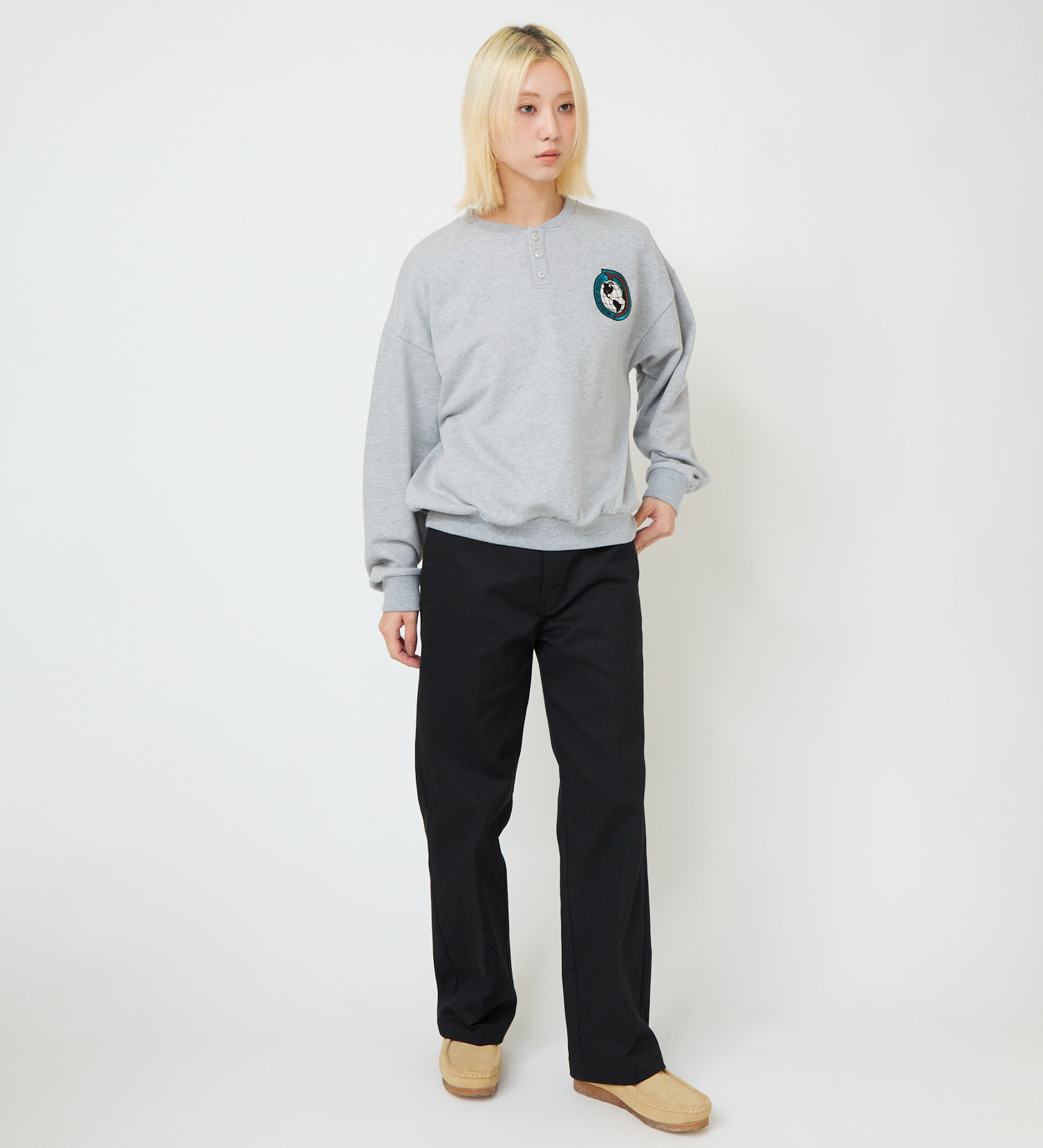 Dickies(ディッキーズ)のヘンリーネックスウェット|トップス/スウェット/レディース|ヘザ-グレー