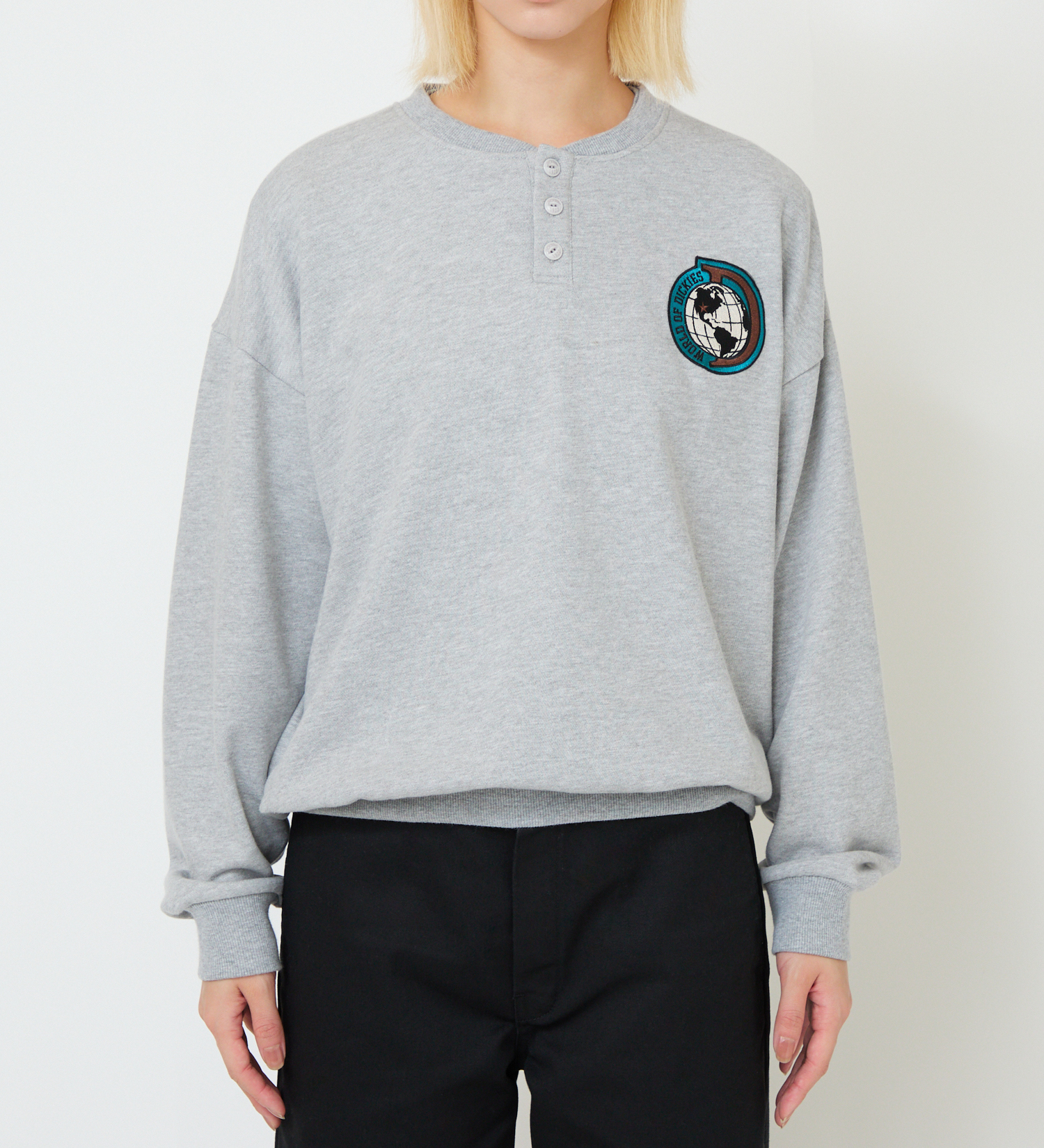 Dickies(ディッキーズ)のヘンリーネックスウェット|トップス/スウェット/レディース|ヘザ-グレー