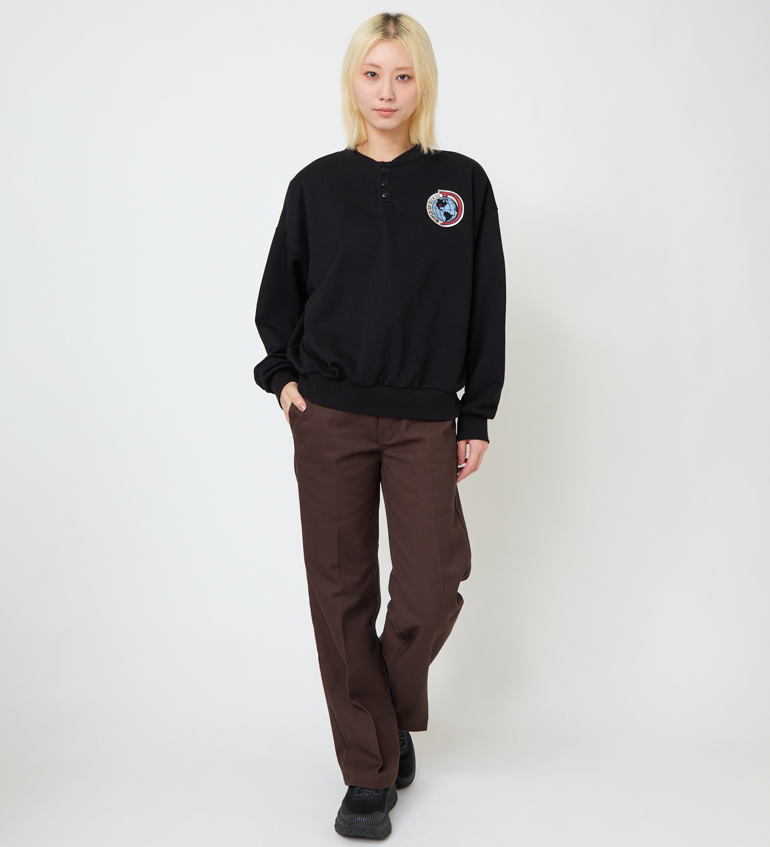 Dickies(ディッキーズ)のヘンリーネックスウェット|トップス/スウェット/レディース|ブラック