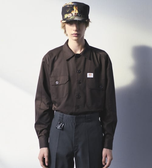 Dickies(ディッキーズ)の【Dickies x UNDERCOVER】 Long-Sleeve Work Shirt|トップス/シャツ/ブラウス/メンズ|ダークブラウン