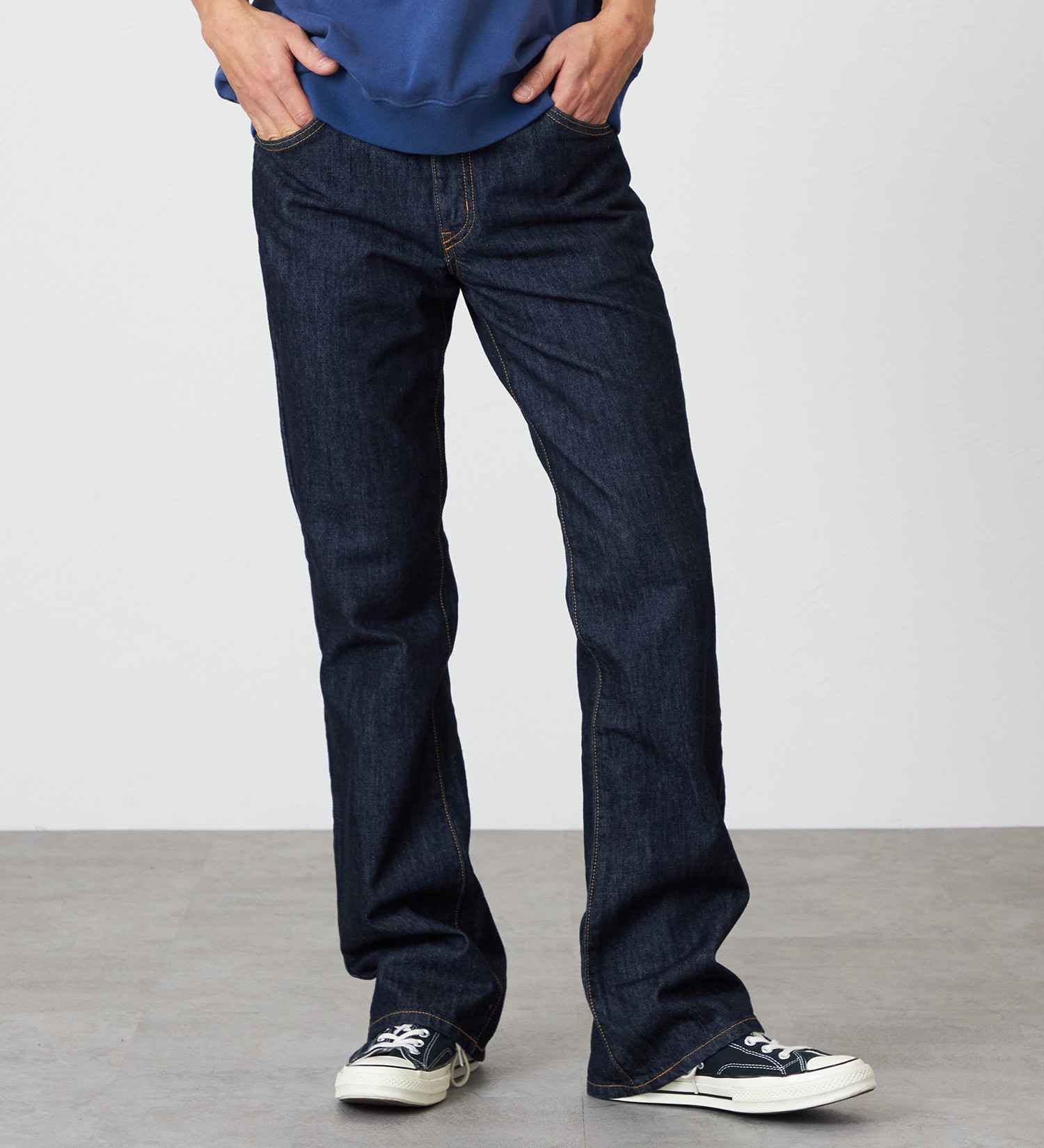 EDWIN(エドウイン)の【裾上げ無料】インターナショナルベーシック 401 ブーツカット デニムパンツ ジーンズ|パンツ/デニム / ジーンズパンツ/メンズ|インディゴブルー