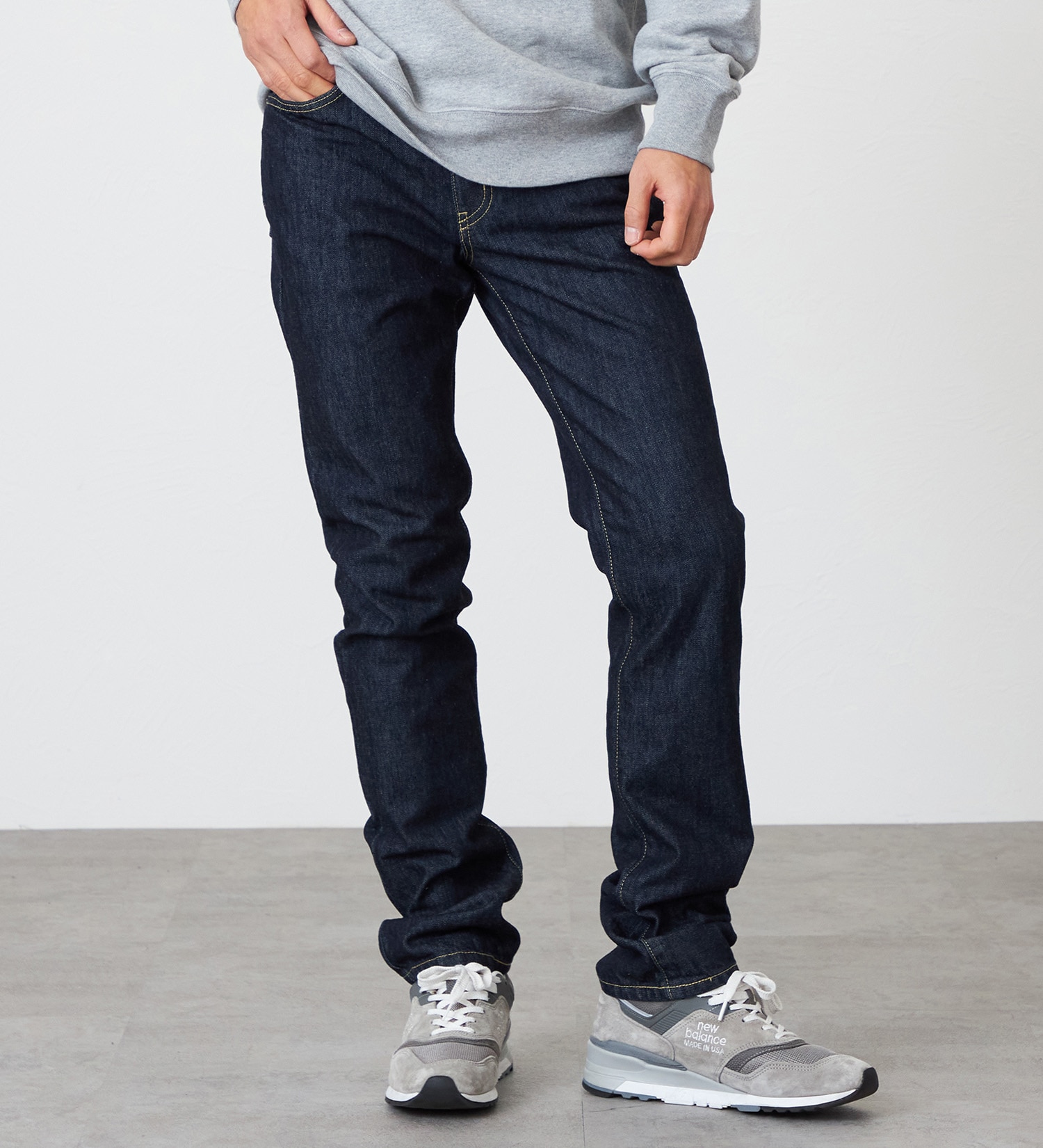 EDWIN(エドウイン)の【試着対象】【裾上げ無料】インターナショナルベーシック 402 すっきりストレート デニムパンツ ジーンズ|パンツ/デニム / ジーンズパンツ/メンズ|インディゴブルー