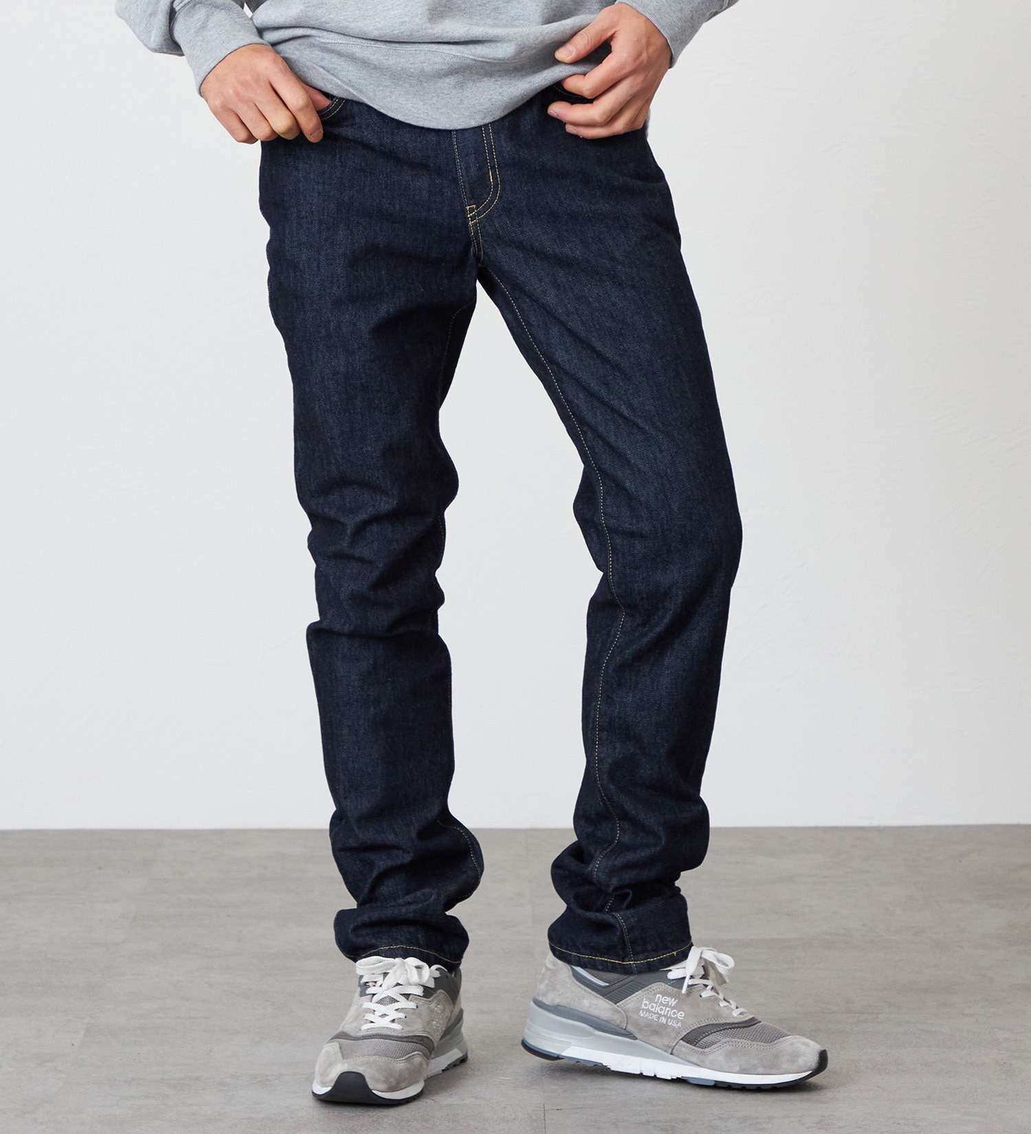 EDWIN(エドウイン)の【試着対象】【裾上げ無料】インターナショナルベーシック 402 すっきりストレート デニムパンツ ジーンズ|パンツ/デニム / ジーンズパンツ/メンズ|インディゴブルー