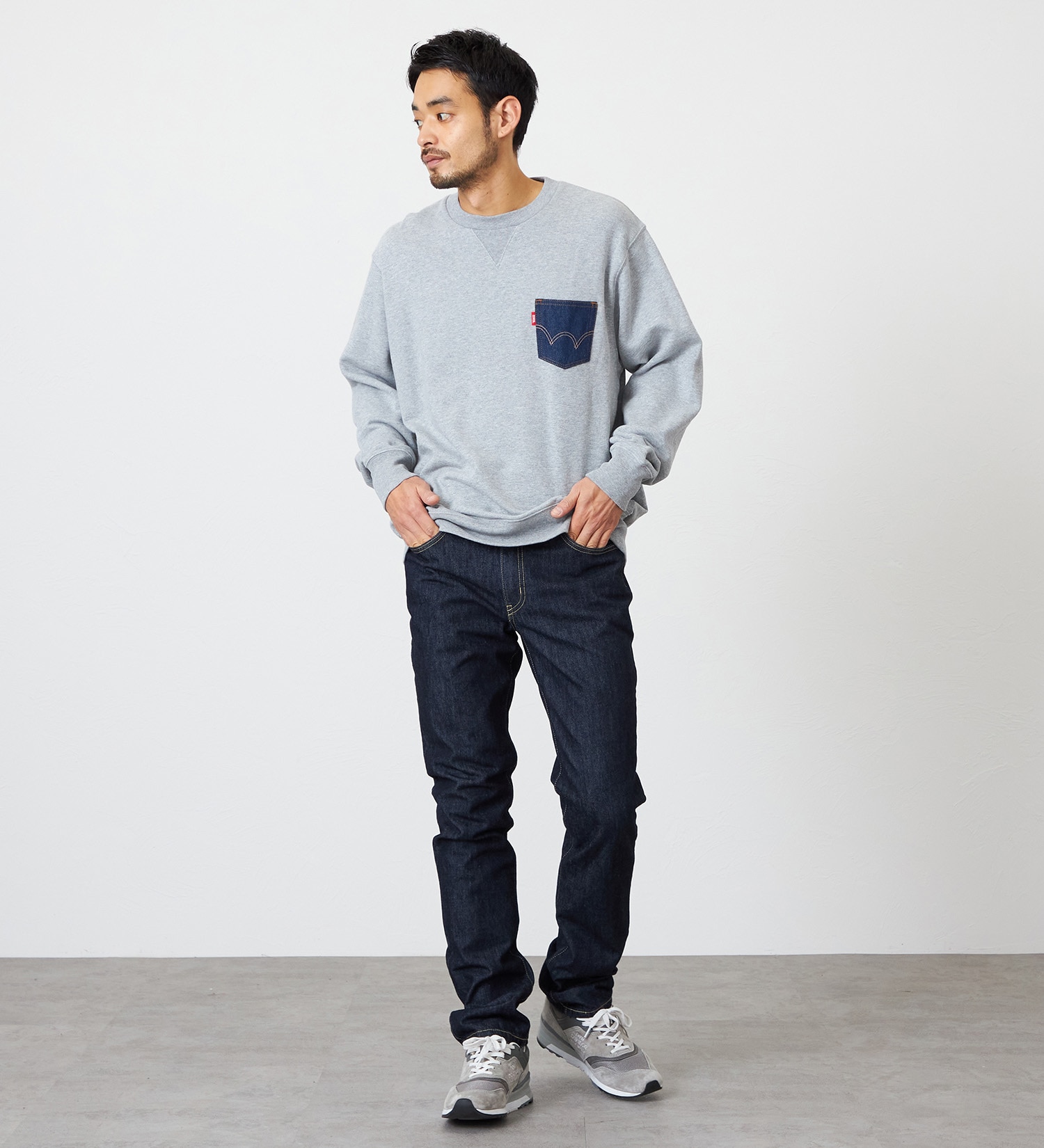 EDWIN(エドウイン)の【試着対象】【裾上げ無料】インターナショナルベーシック 402 すっきりストレート デニムパンツ ジーンズ|パンツ/デニム / ジーンズパンツ/メンズ|インディゴブルー