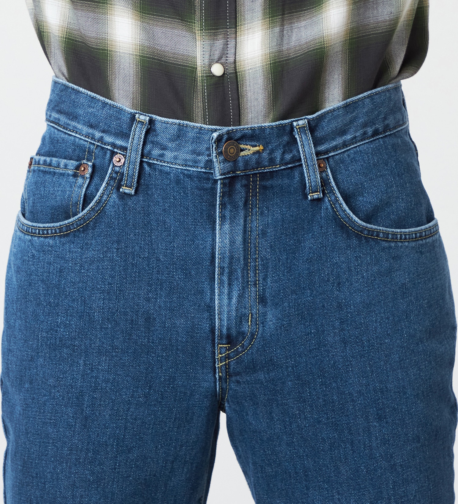 EDWIN(エドウイン)の【試着対象】【裾上げ無料】インターナショナルベーシック 402 すっきりストレート デニムパンツ ジーンズ|パンツ/デニム / ジーンズパンツ/メンズ|中色ブルー