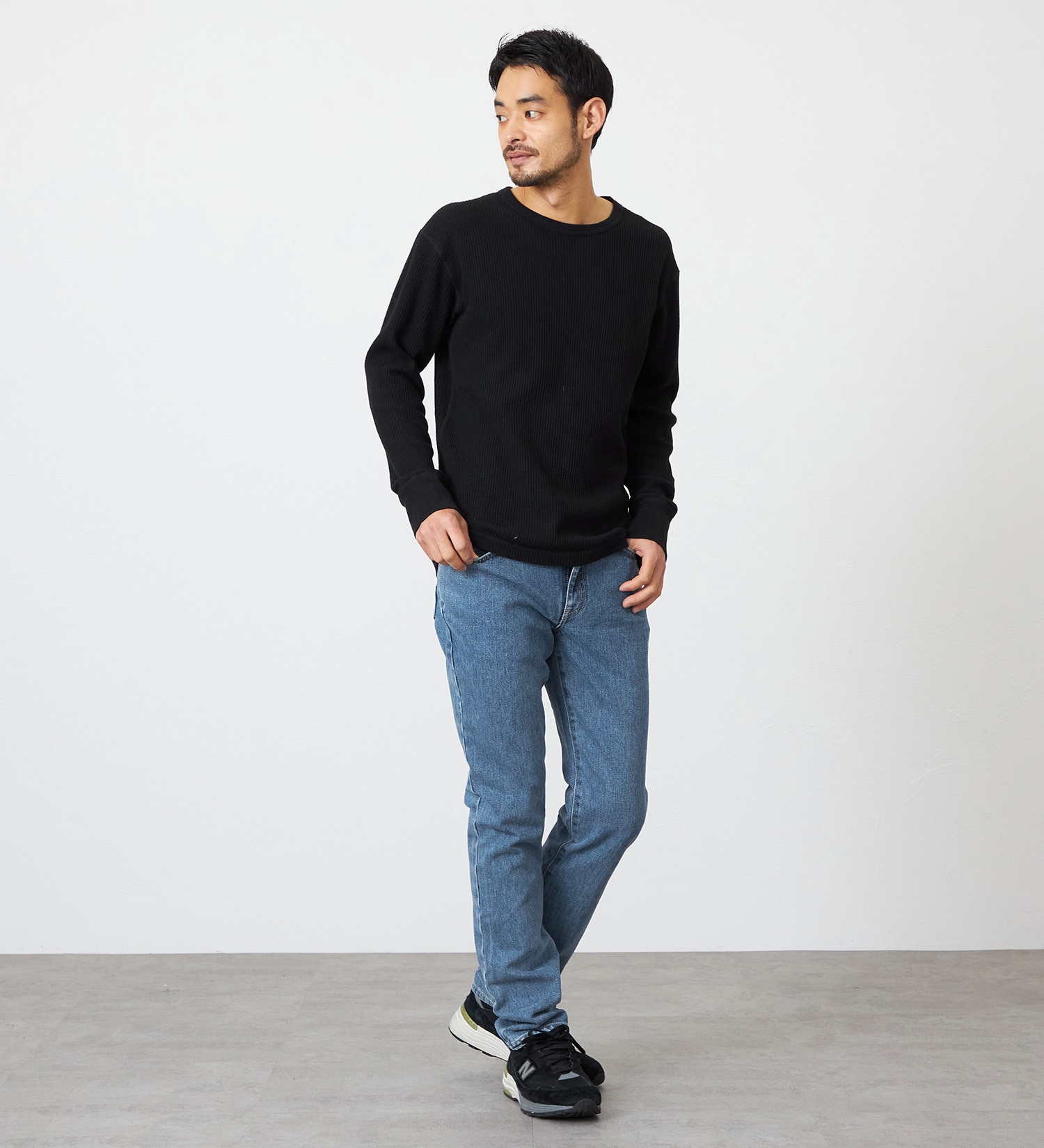 EDWIN(エドウイン)の【試着対象】【裾上げ無料】インターナショナルベーシック 402 すっきりストレート デニムパンツ ジーンズ|パンツ/デニム / ジーンズパンツ/メンズ|淡色ブルー