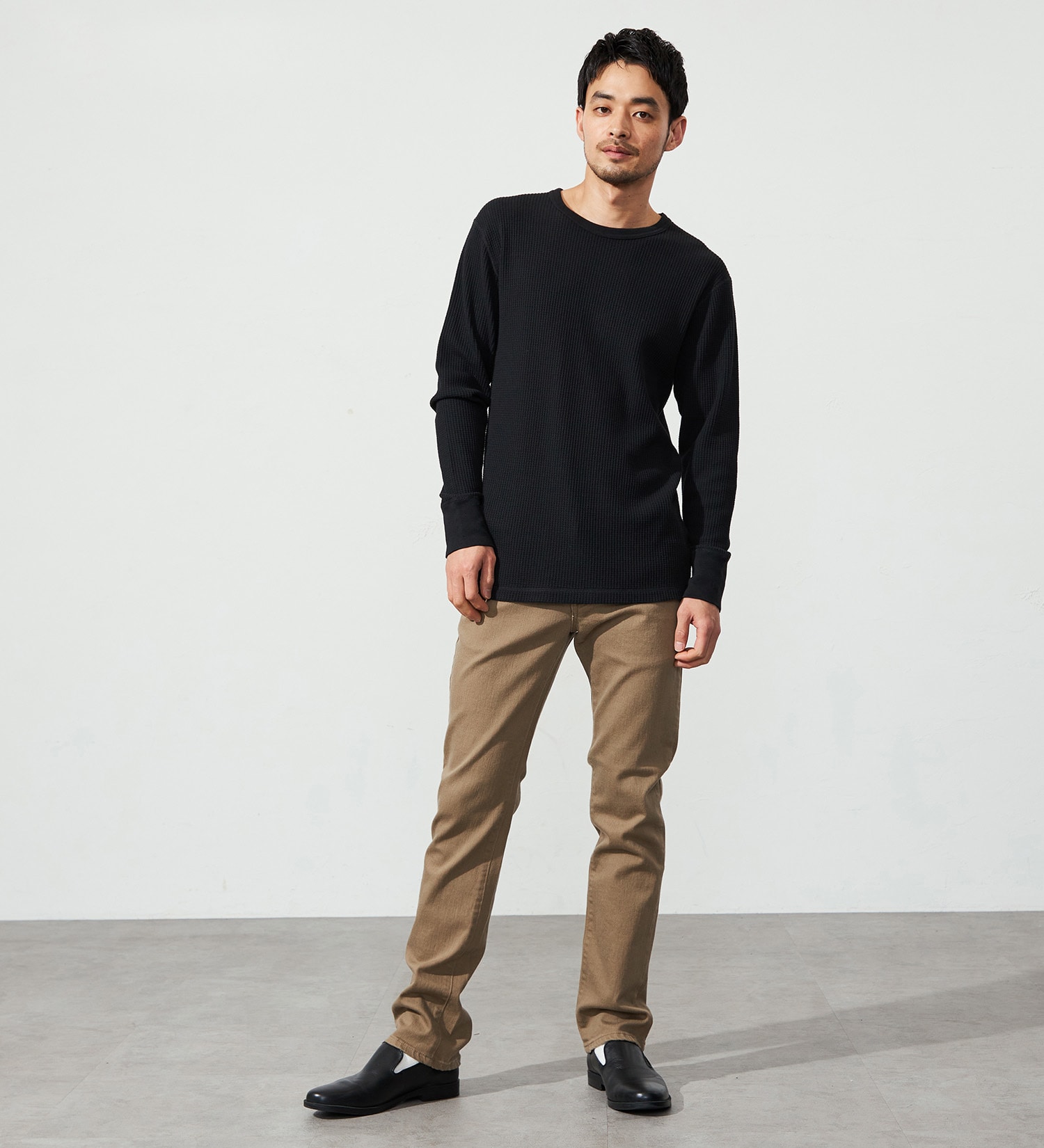 EDWIN(エドウイン)のインターナショナルベーシック E402F スリムストレート ジーンズ デニムパンツ ストレッチ|パンツ/パンツ/メンズ|ベージュ