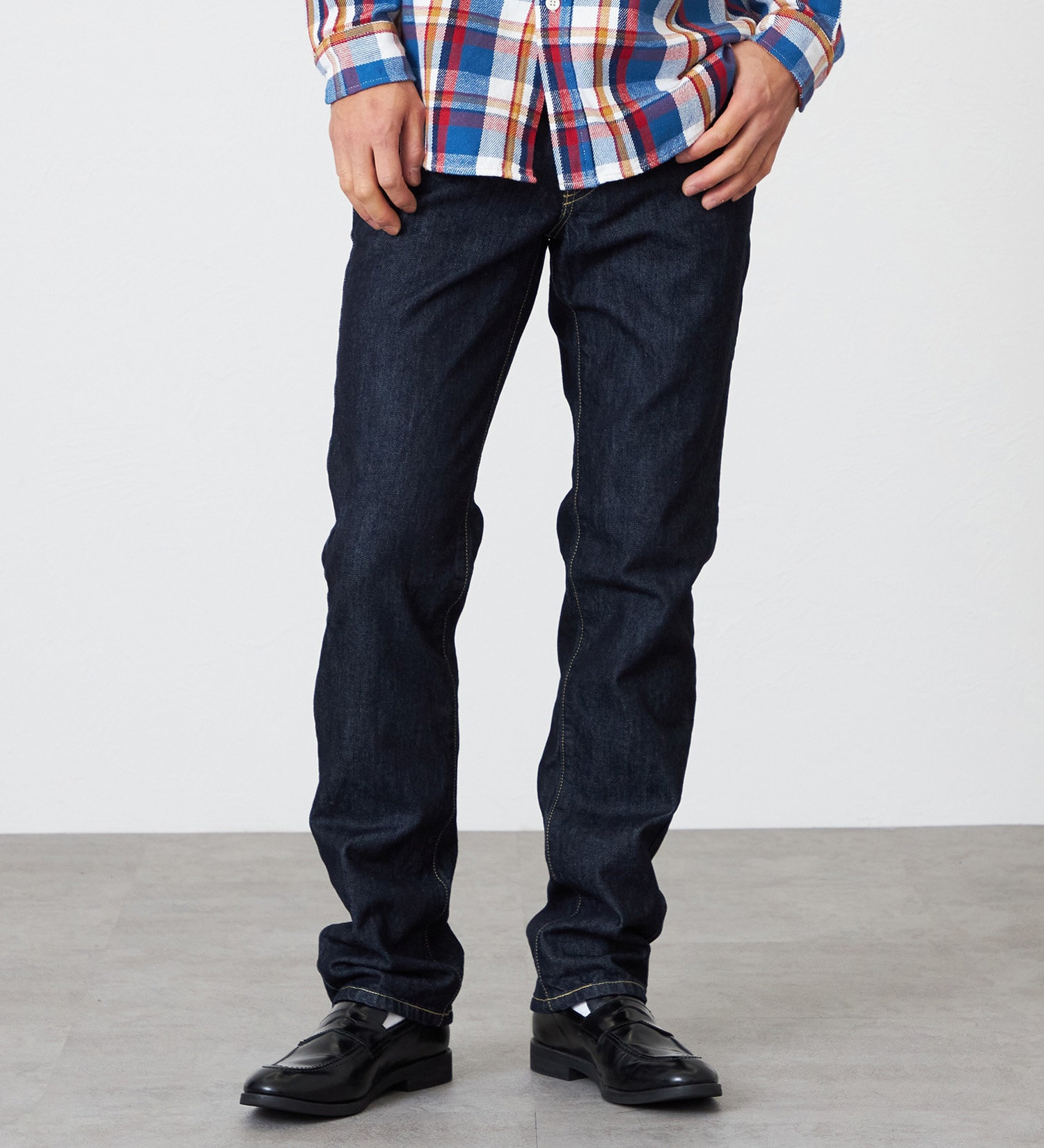 EDWIN(エドウイン)の【裾上げ無料】インターナショナルベーシック 403 ふつうのストレート デニムパンツ ジーンズ|パンツ/デニム / ジーンズパンツ/メンズ|インディゴブルー