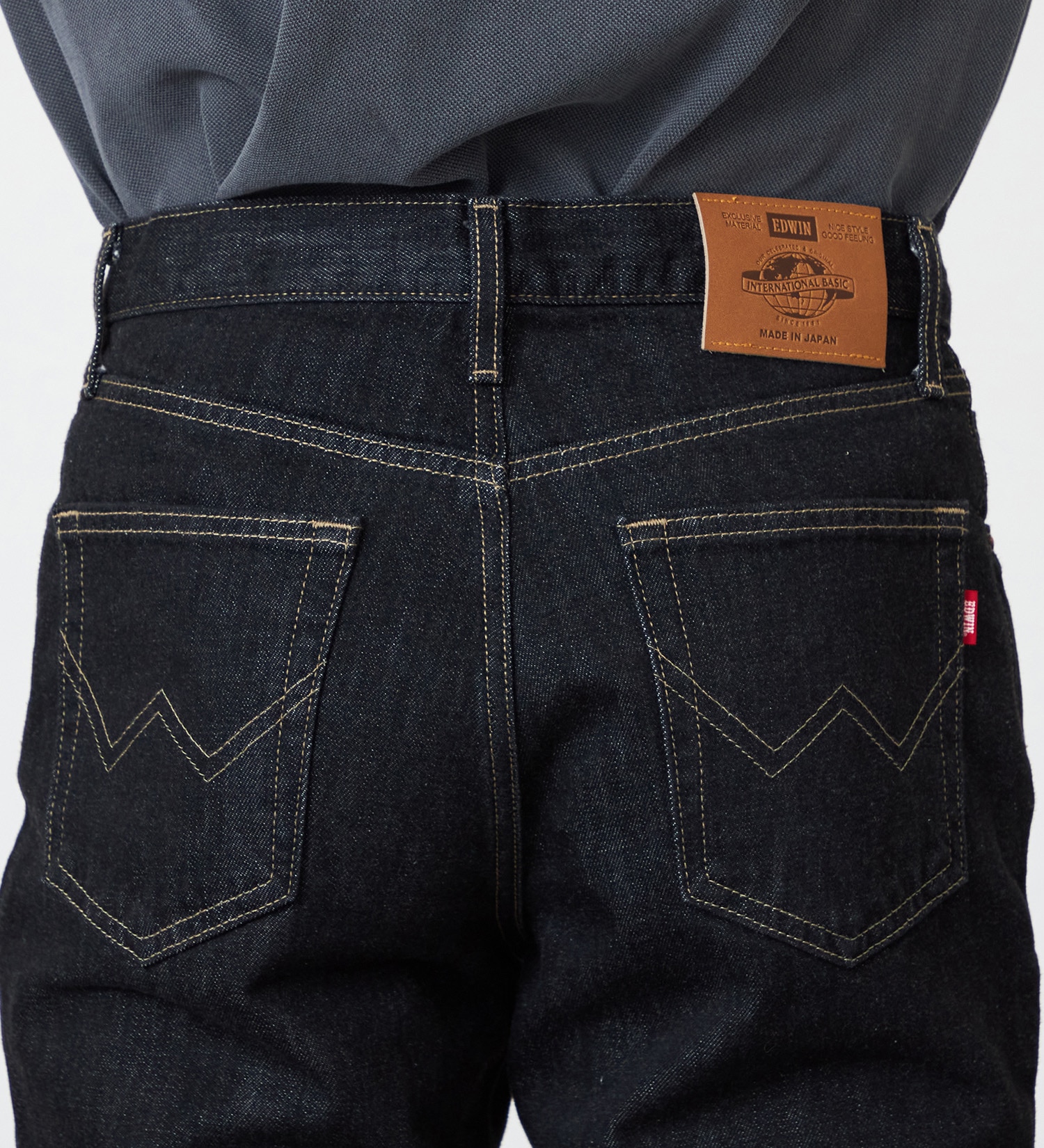 EDWIN(エドウイン)の【裾上げ無料】インターナショナルベーシック 403 ふつうのストレート デニムパンツ ジーンズ|パンツ/デニム / ジーンズパンツ/メンズ|ブラックデニム