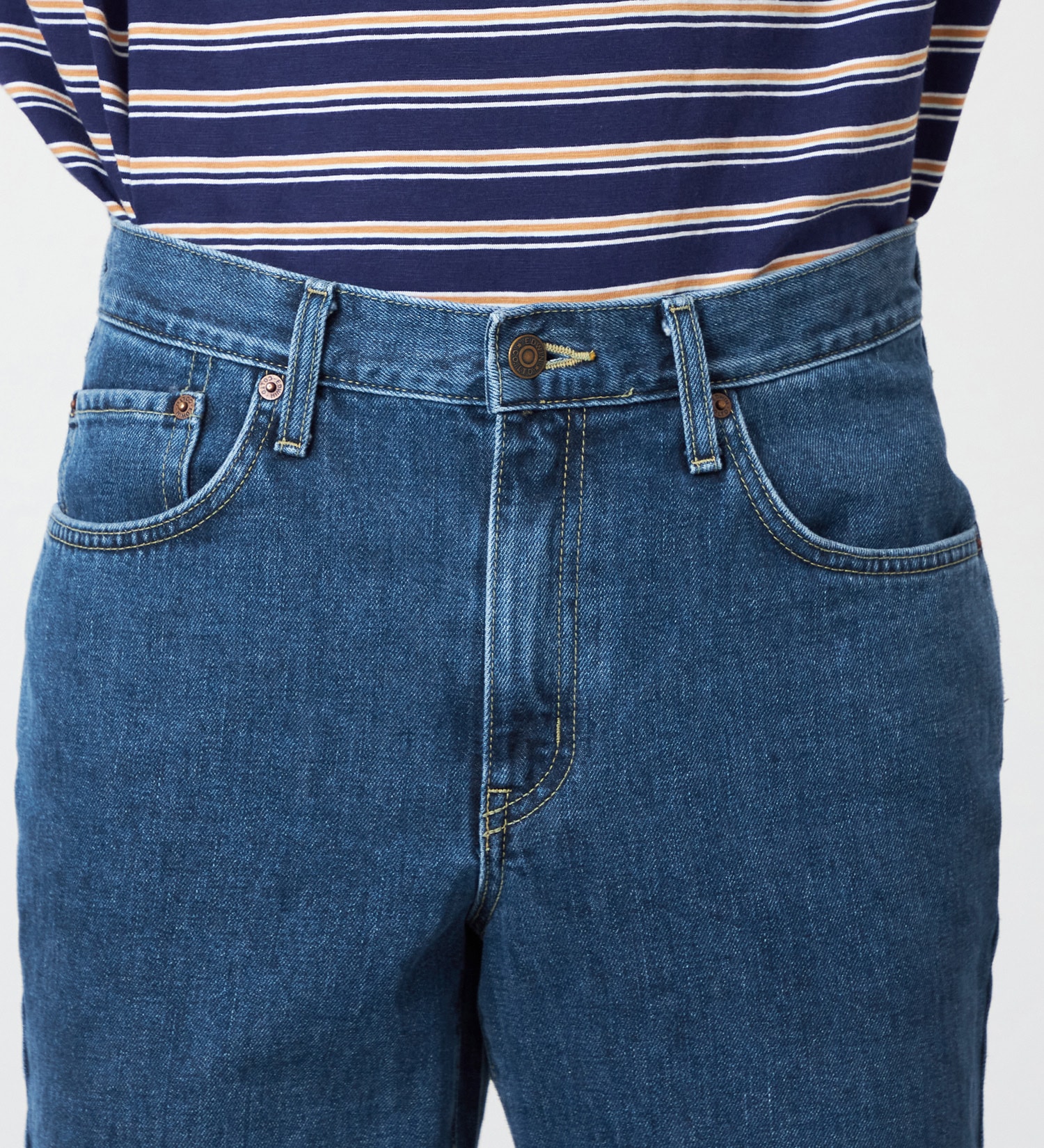 EDWIN(エドウイン)の【裾上げ無料】インターナショナルベーシック 403 ふつうのストレート デニムパンツ ジーンズ|パンツ/デニム / ジーンズパンツ/メンズ|中色ブルー