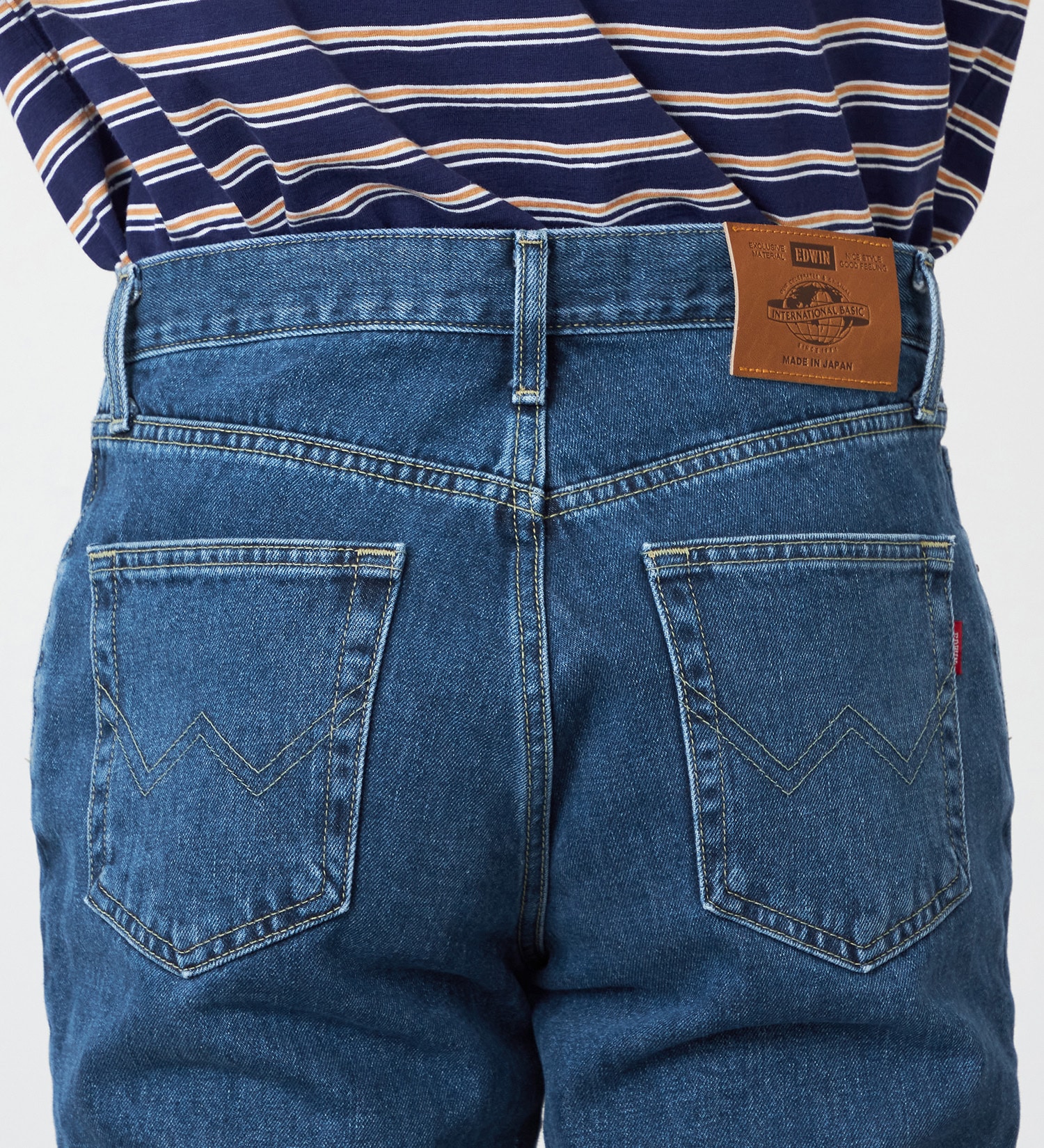 EDWIN(エドウイン)の【裾上げ無料】インターナショナルベーシック 403 ふつうのストレート デニムパンツ ジーンズ|パンツ/デニム / ジーンズパンツ/メンズ|中色ブルー