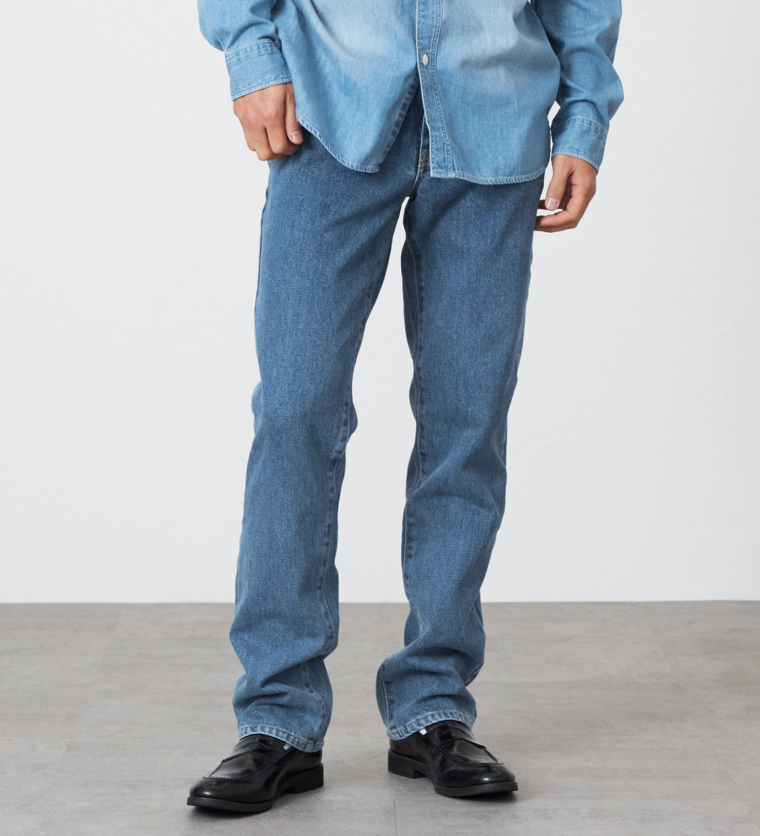 EDWIN(エドウイン)の【裾上げ無料】インターナショナルベーシック 403 ふつうのストレート デニムパンツ ジーンズ|パンツ/デニム / ジーンズパンツ/メンズ|淡色ブルー