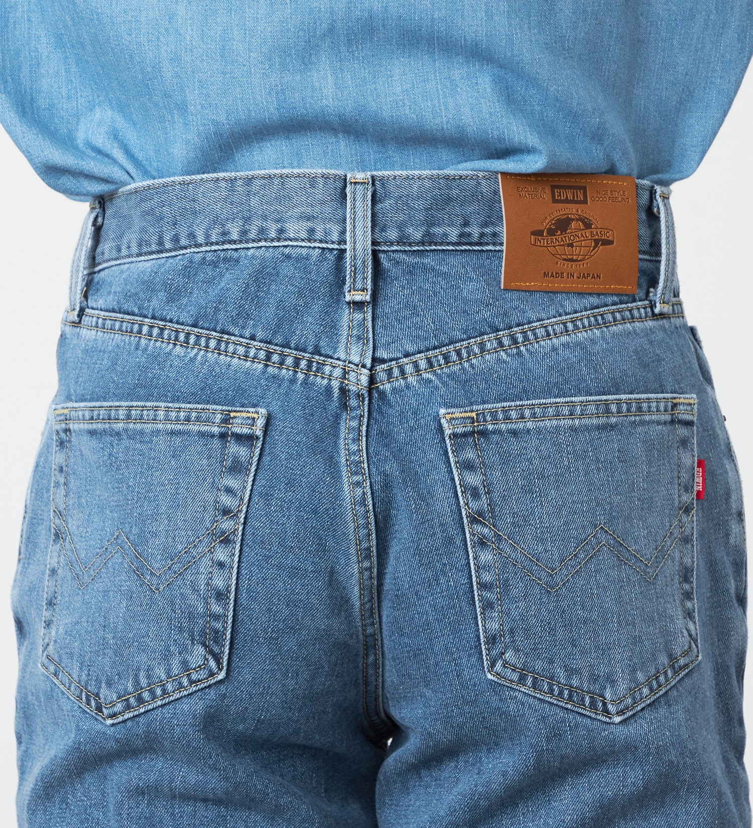 EDWIN(エドウイン)の【裾上げ無料】インターナショナルベーシック 403 ふつうのストレート デニムパンツ ジーンズ|パンツ/デニム / ジーンズパンツ/メンズ|淡色ブルー