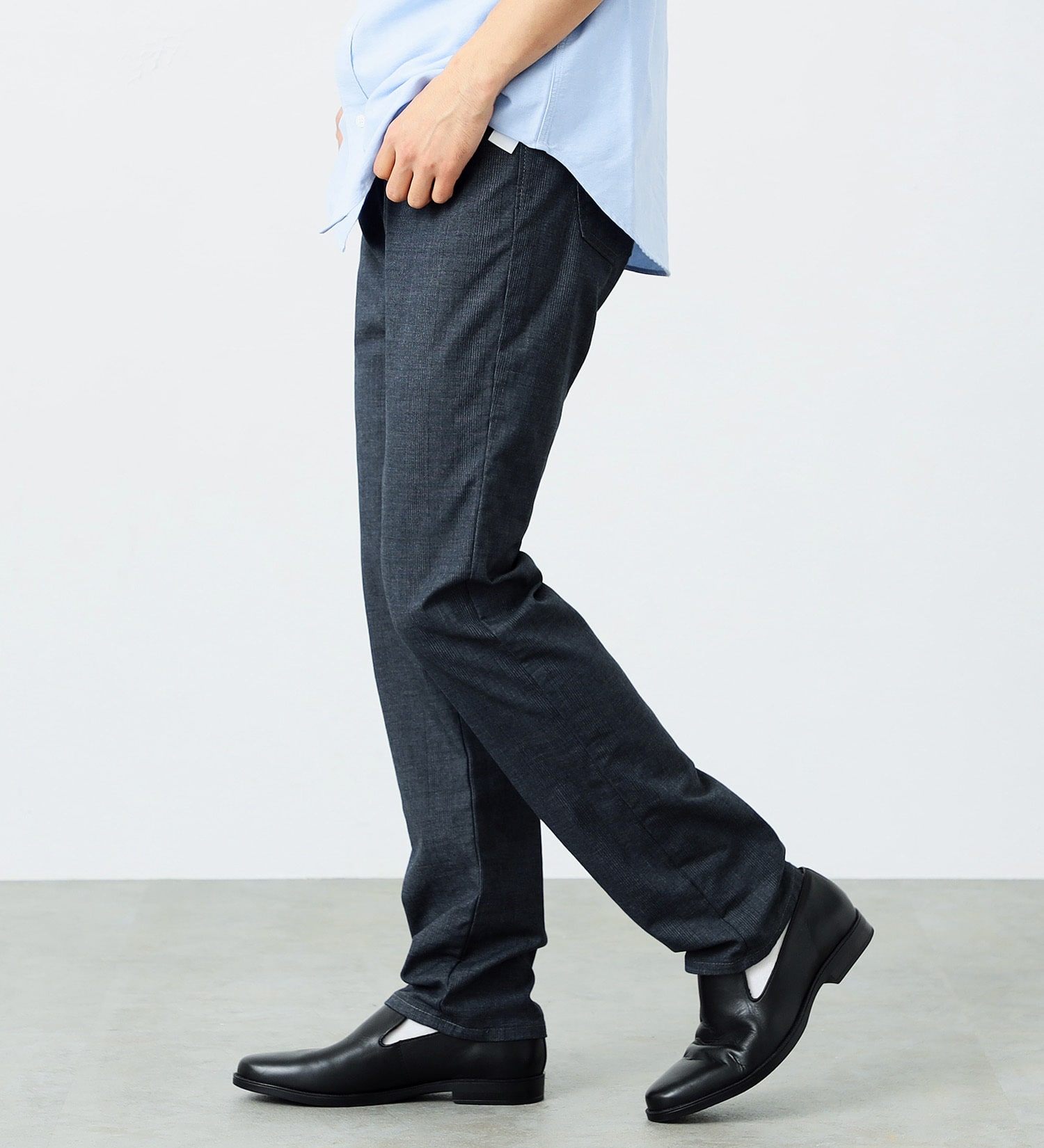 EDWIN(エドウイン)の【サマーセール】インターナショナルベーシック COOL フレックス 麻 レギュラーストレート|パンツ/パンツ/メンズ|ネイビー系チェック