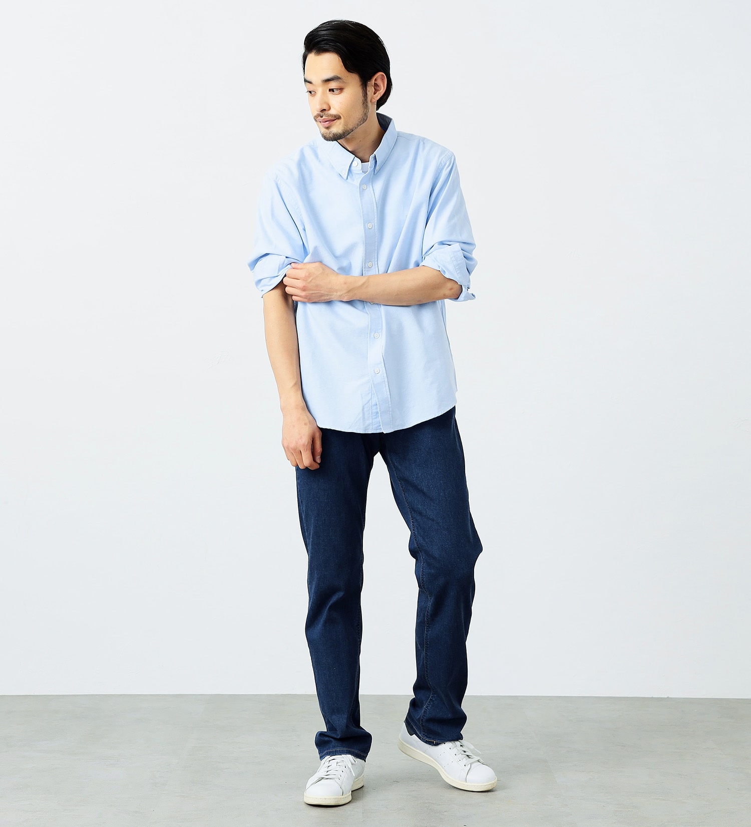 EDWIN(エドウイン)の【試着対象】インターナショナルベーシック COOL フレックス 麻 レギュラーストレート|パンツ/パンツ/メンズ|濃色ブルー