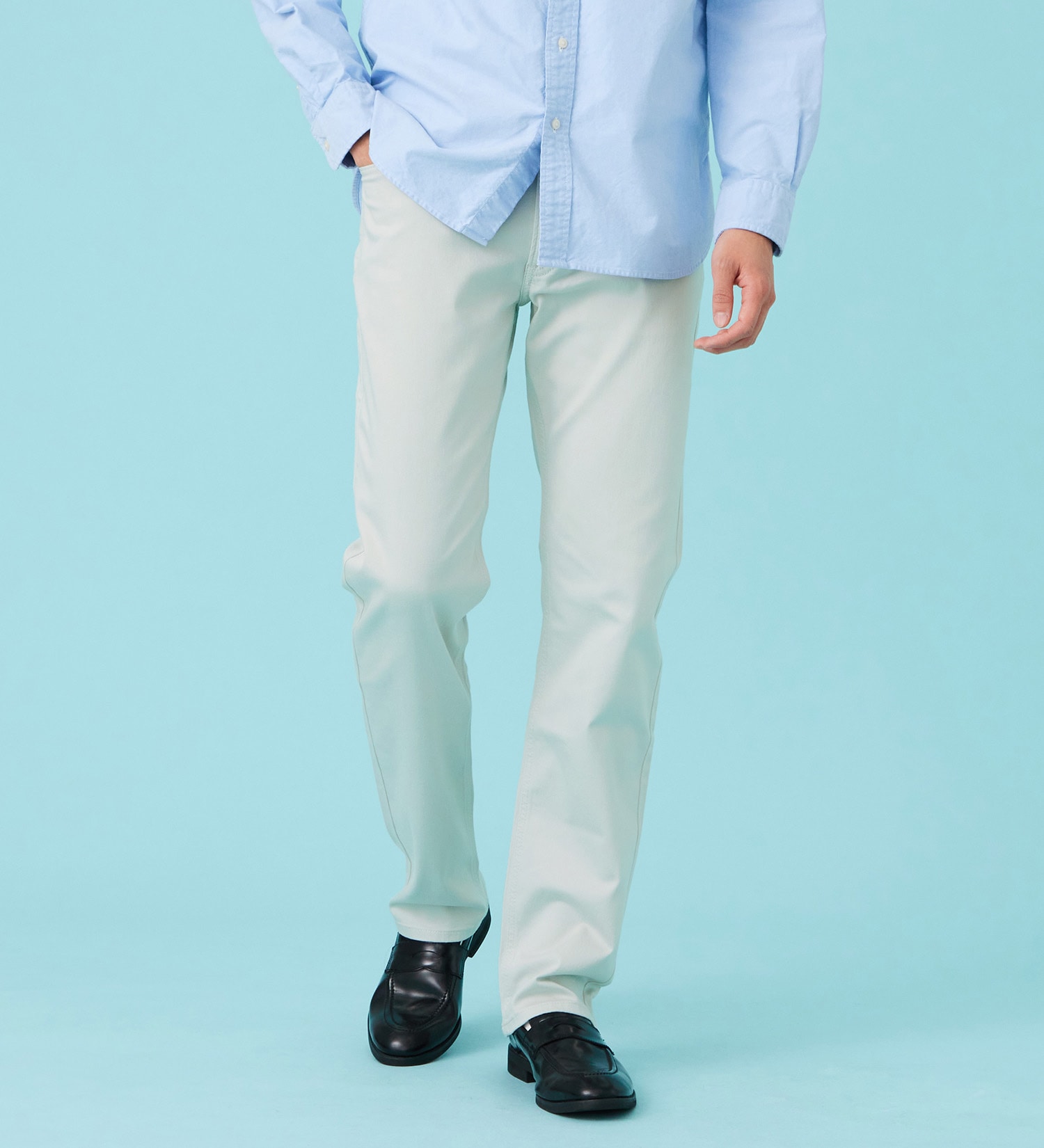 EDWIN(エドウイン)の【予約P】【涼】インターナショナルベーシック COOL ストレート ジーンズ デニムパンツ 麻 ドライタッチ|パンツ/パンツ/メンズ|ライトベージュ