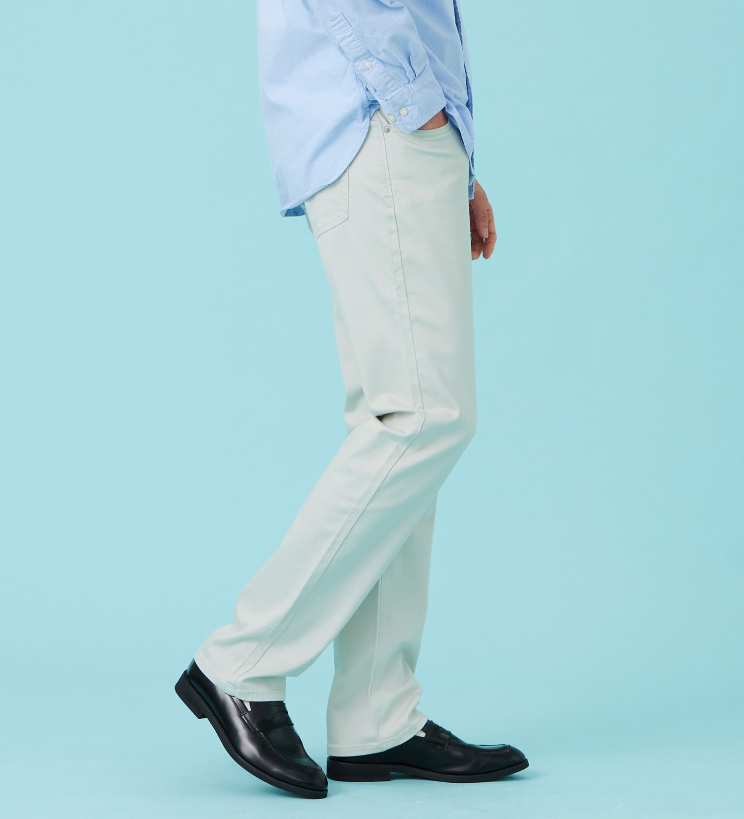 EDWIN(エドウイン)の【予約P】【涼】インターナショナルベーシック COOL ストレート ジーンズ デニムパンツ 麻 ドライタッチ|パンツ/パンツ/メンズ|ライトベージュ