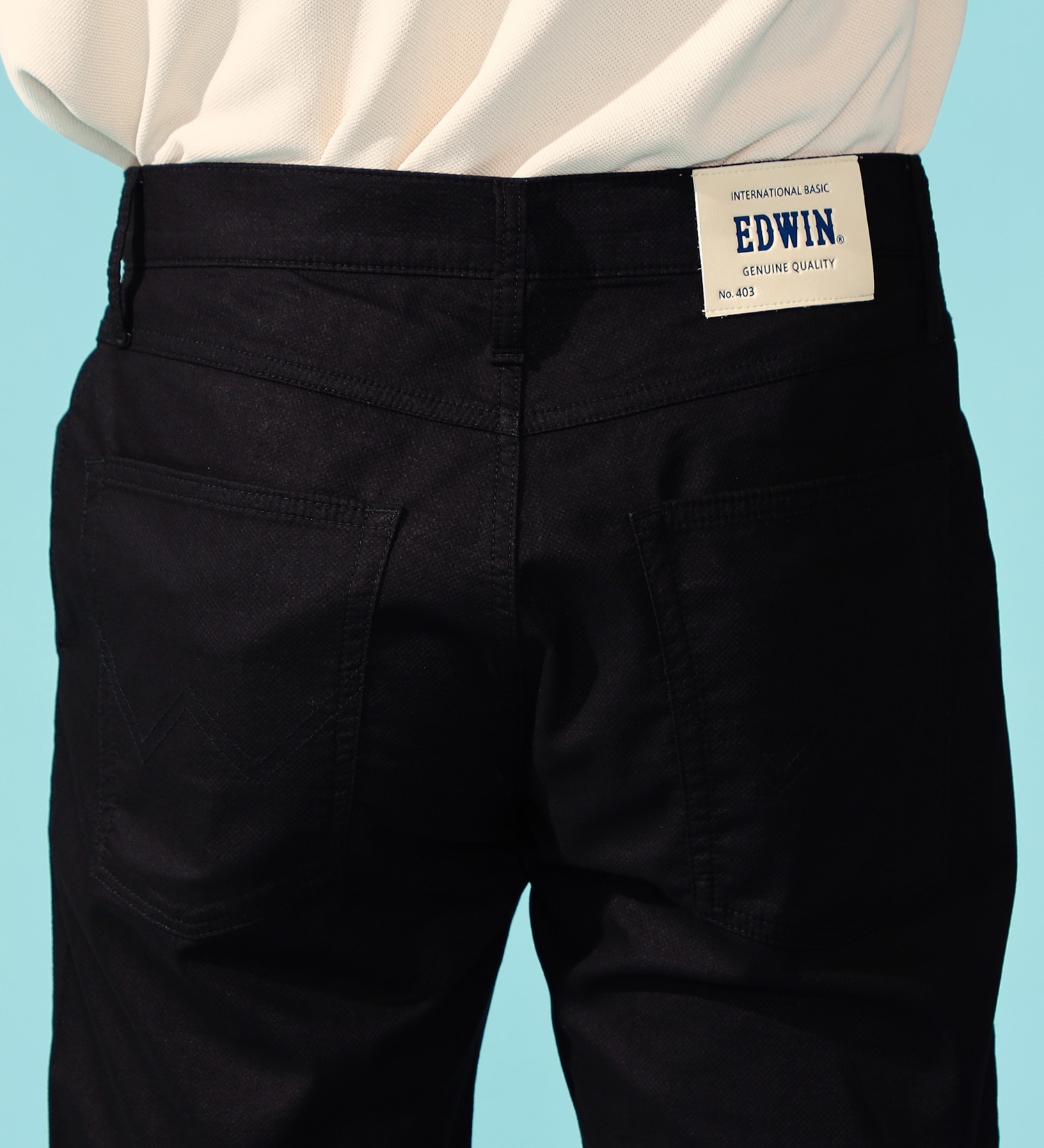 EDWIN(エドウイン)の【涼】インターナショナルベーシック レギュラーストレートパンツ COOLFLEX 裏メッシュ素材 最軽量 スラッシュポケット|パンツ/パンツ/メンズ|ブラック