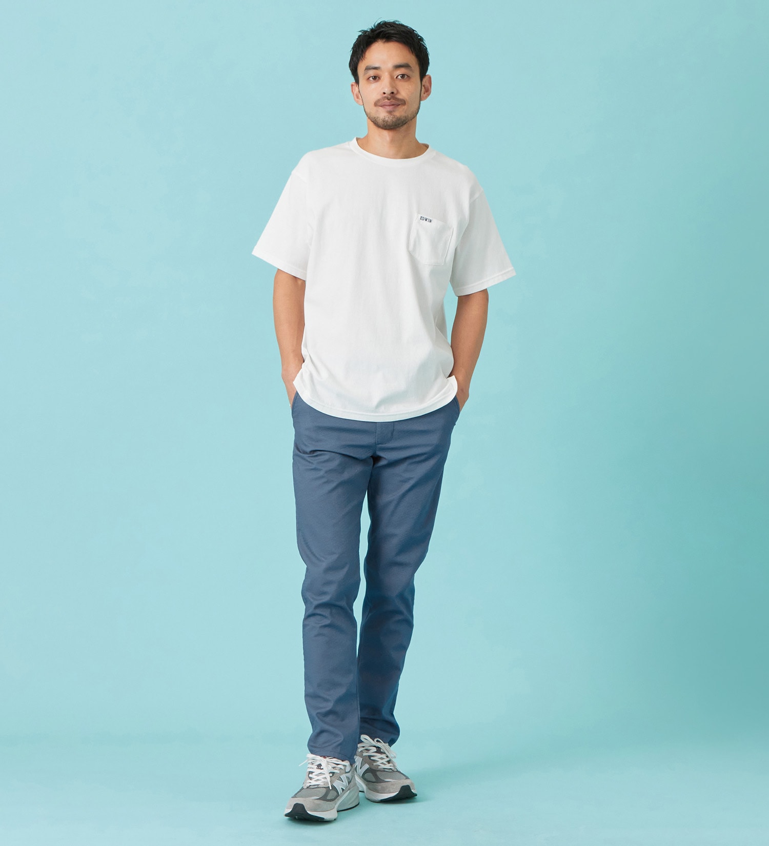 EDWIN(エドウイン)の【予約P】【涼】インターナショナルベーシック COOL ストレート チノパンツ トラウザー ドライタッチ 速乾|パンツ/パンツ/メンズ|中色ブルー