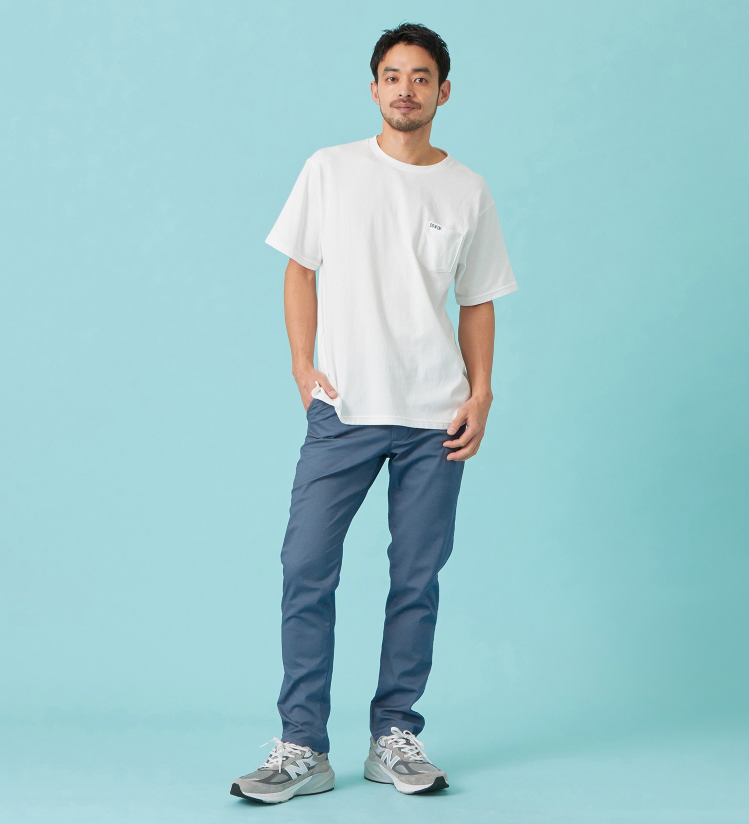 EDWIN(エドウイン)の【予約P】【涼】インターナショナルベーシック COOL ストレート チノパンツ トラウザー ドライタッチ 速乾|パンツ/パンツ/メンズ|中色ブルー