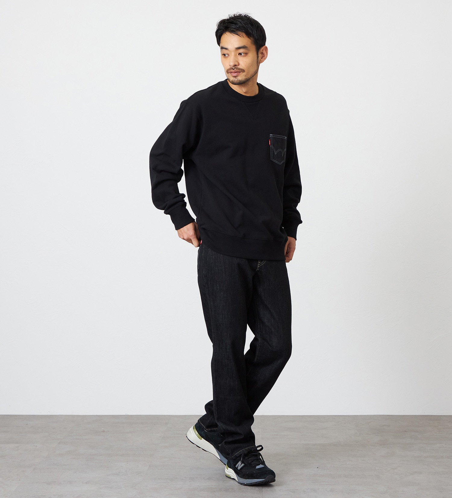 EDWIN(エドウイン)の【裾上げ無料】インターナショナルベーシック 404 ゆったりストレート デニムパンツ ジーンズ|パンツ/デニム / ジーンズパンツ/メンズ|ブラックデニム