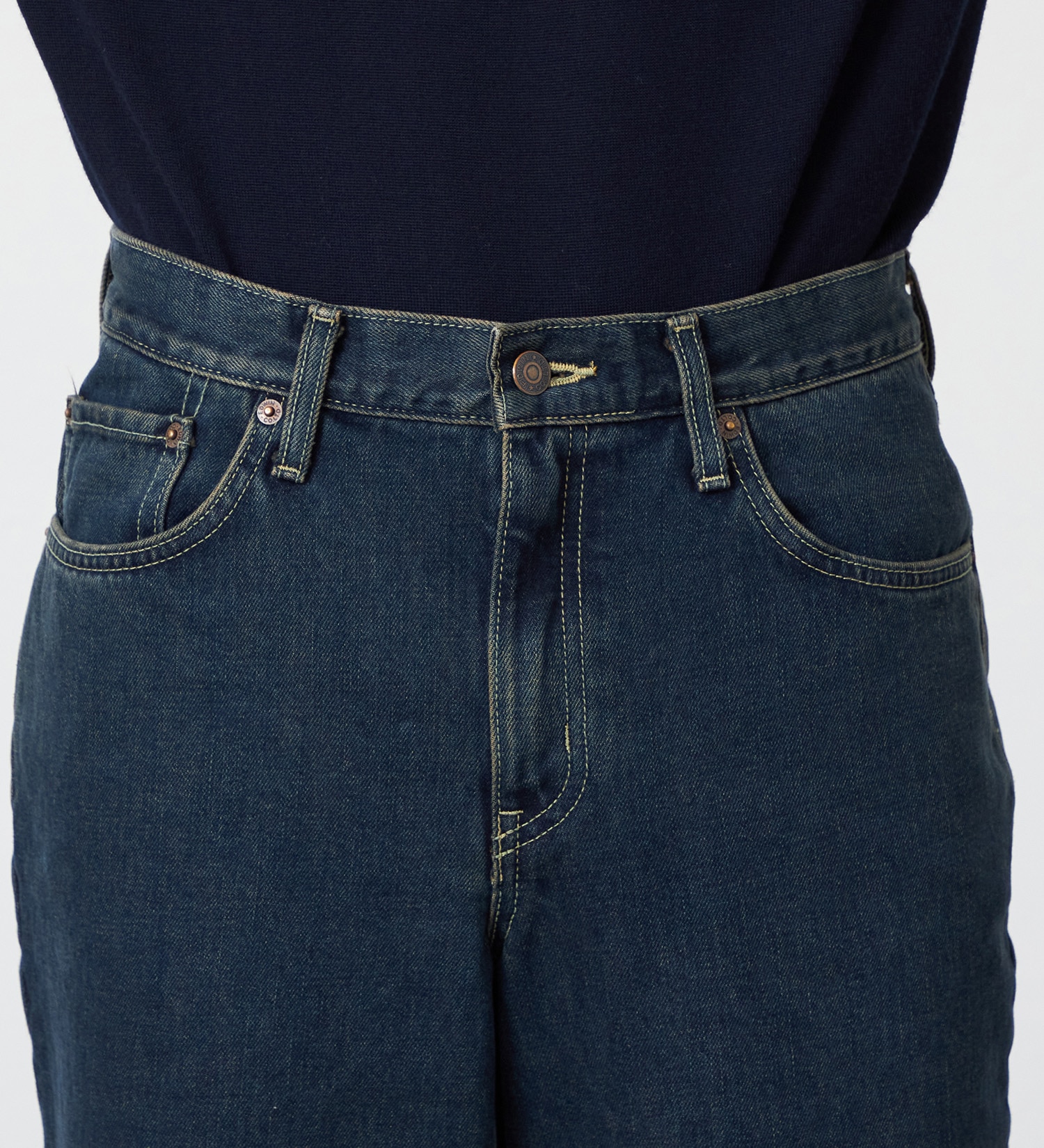 EDWIN(エドウイン)の【裾上げ無料】【大きいサイズ】インターナショナルベーシック 404 ゆったりストレート デニムパンツ ジーンズ|パンツ/デニム / ジーンズパンツ/メンズ|中色ブルー2