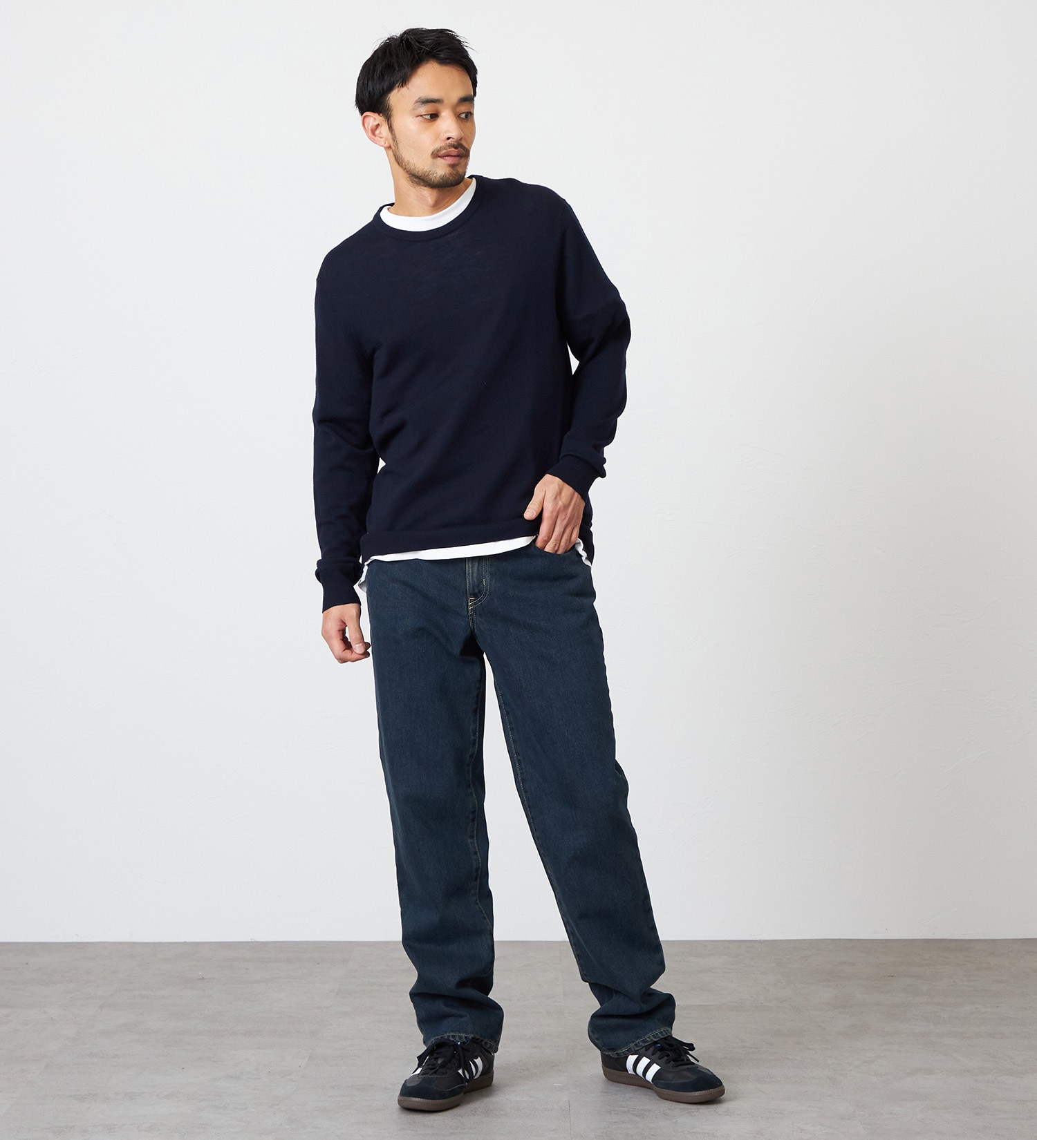 EDWIN(エドウイン)の【裾上げ無料】【大きいサイズ】インターナショナルベーシック 404 ゆったりストレート デニムパンツ ジーンズ|パンツ/デニム / ジーンズパンツ/メンズ|中色ブルー2