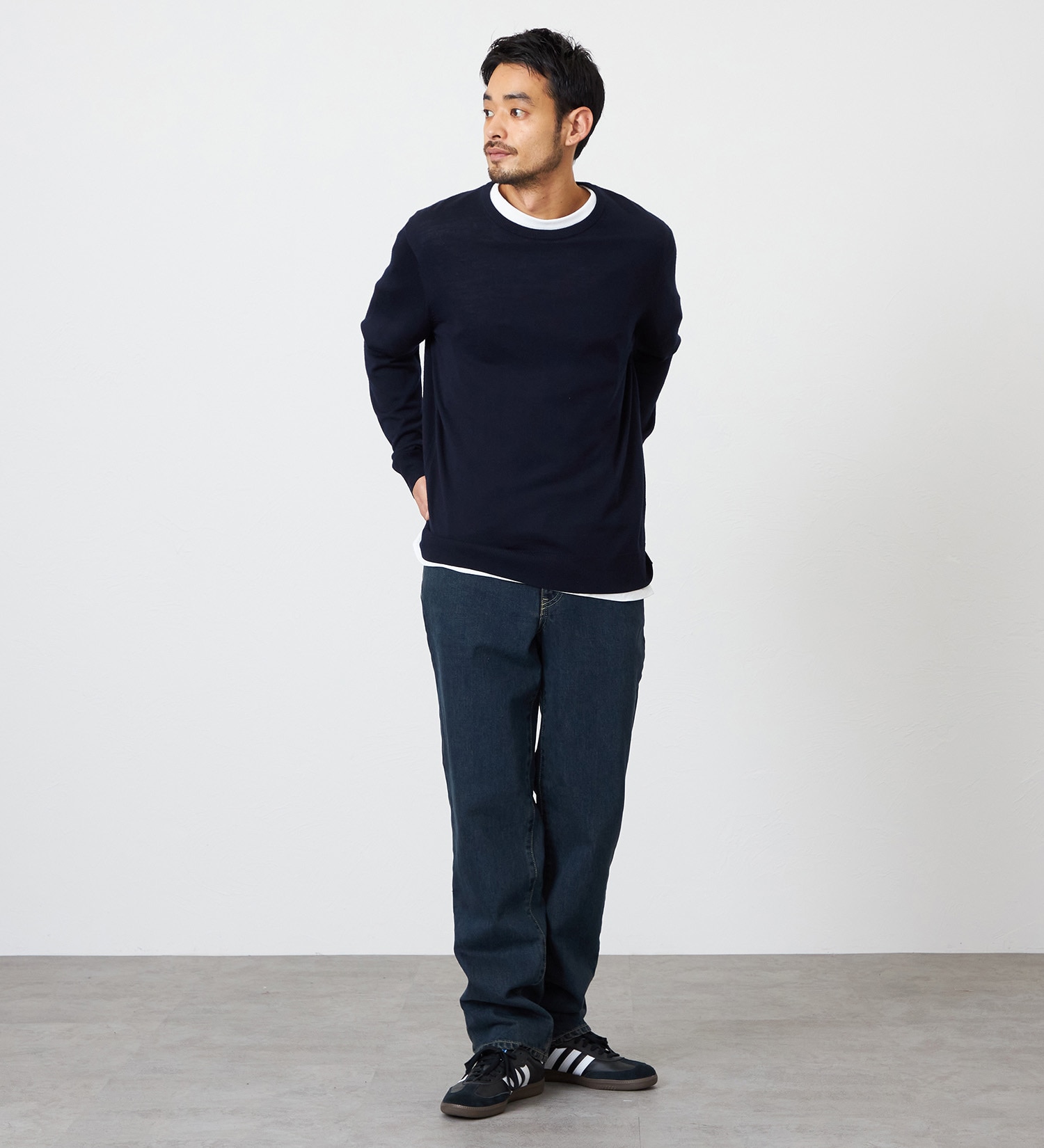 EDWIN(エドウイン)の【裾上げ無料】【大きいサイズ】インターナショナルベーシック 404 ゆったりストレート デニムパンツ ジーンズ|パンツ/デニム / ジーンズパンツ/メンズ|中色ブルー2