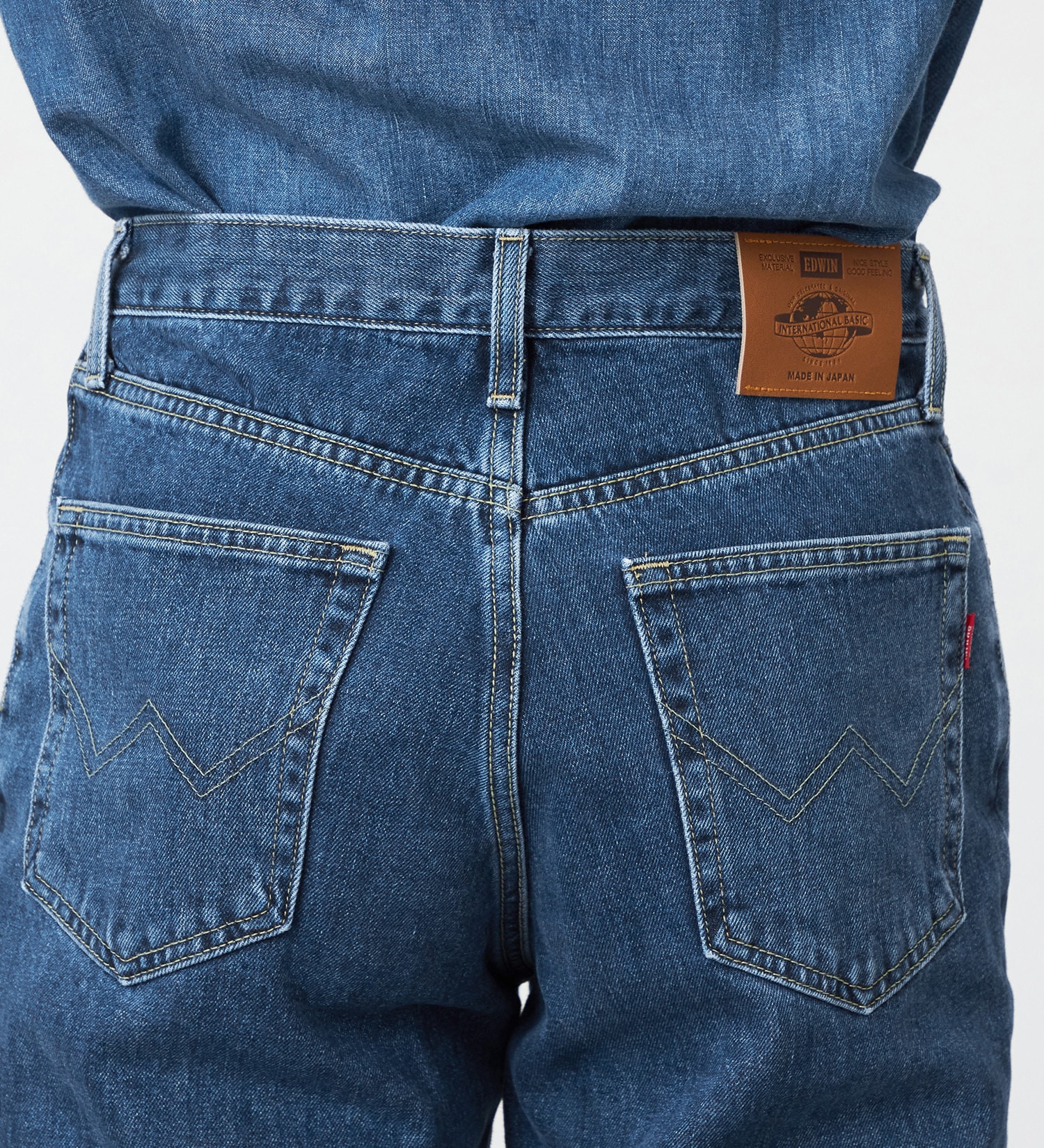 EDWIN(エドウイン)の【裾上げ無料】【大きいサイズ】インターナショナルベーシック 404 ゆったりストレート デニムパンツ ジーンズ|パンツ/デニム / ジーンズパンツ/メンズ|中色ブルー