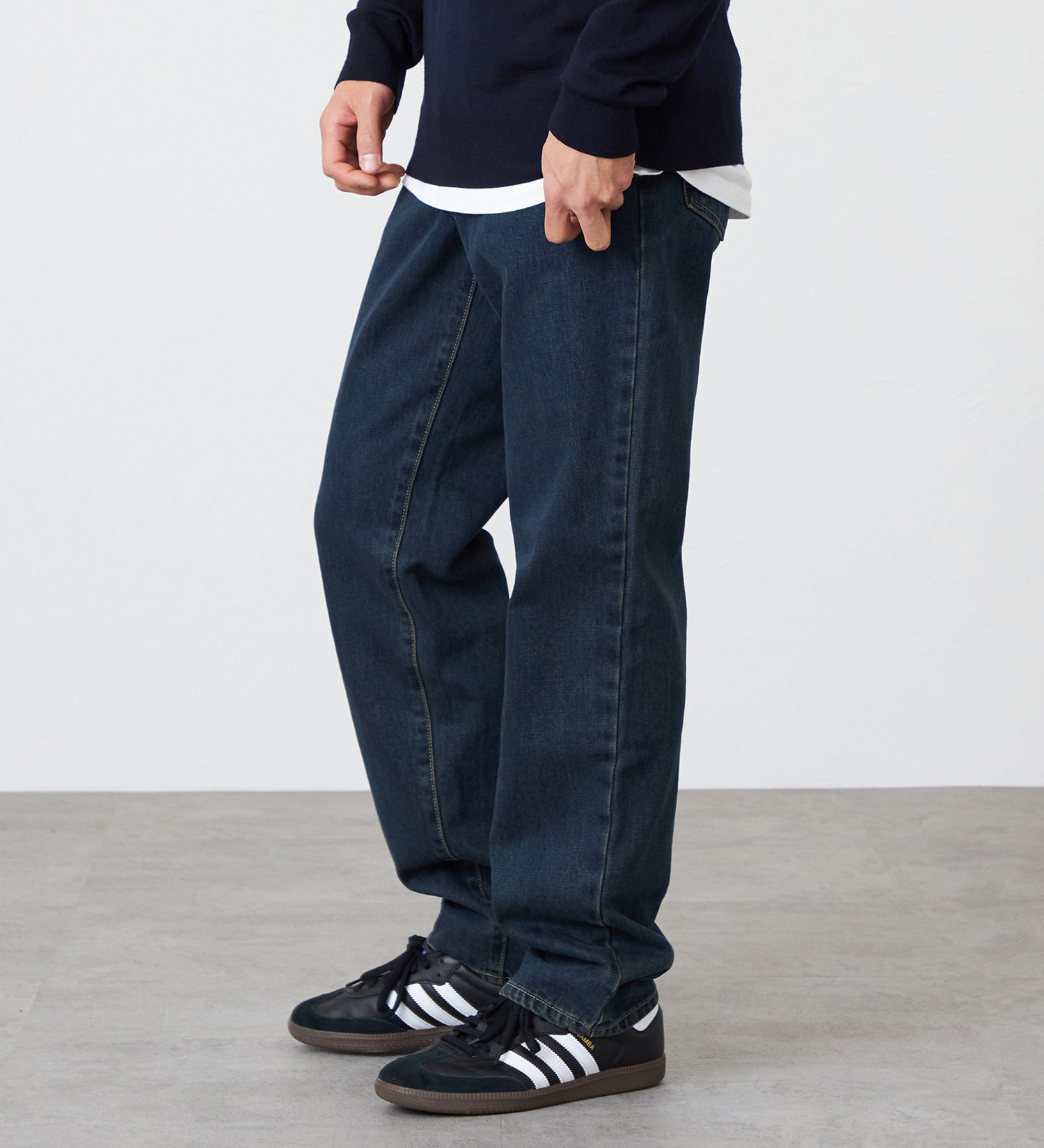 EDWIN(エドウイン)の【裾上げ無料】インターナショナルベーシック 404 ゆったりストレート デニムパンツ ジーンズ|パンツ/デニム / ジーンズパンツ/メンズ|中色ブルー2