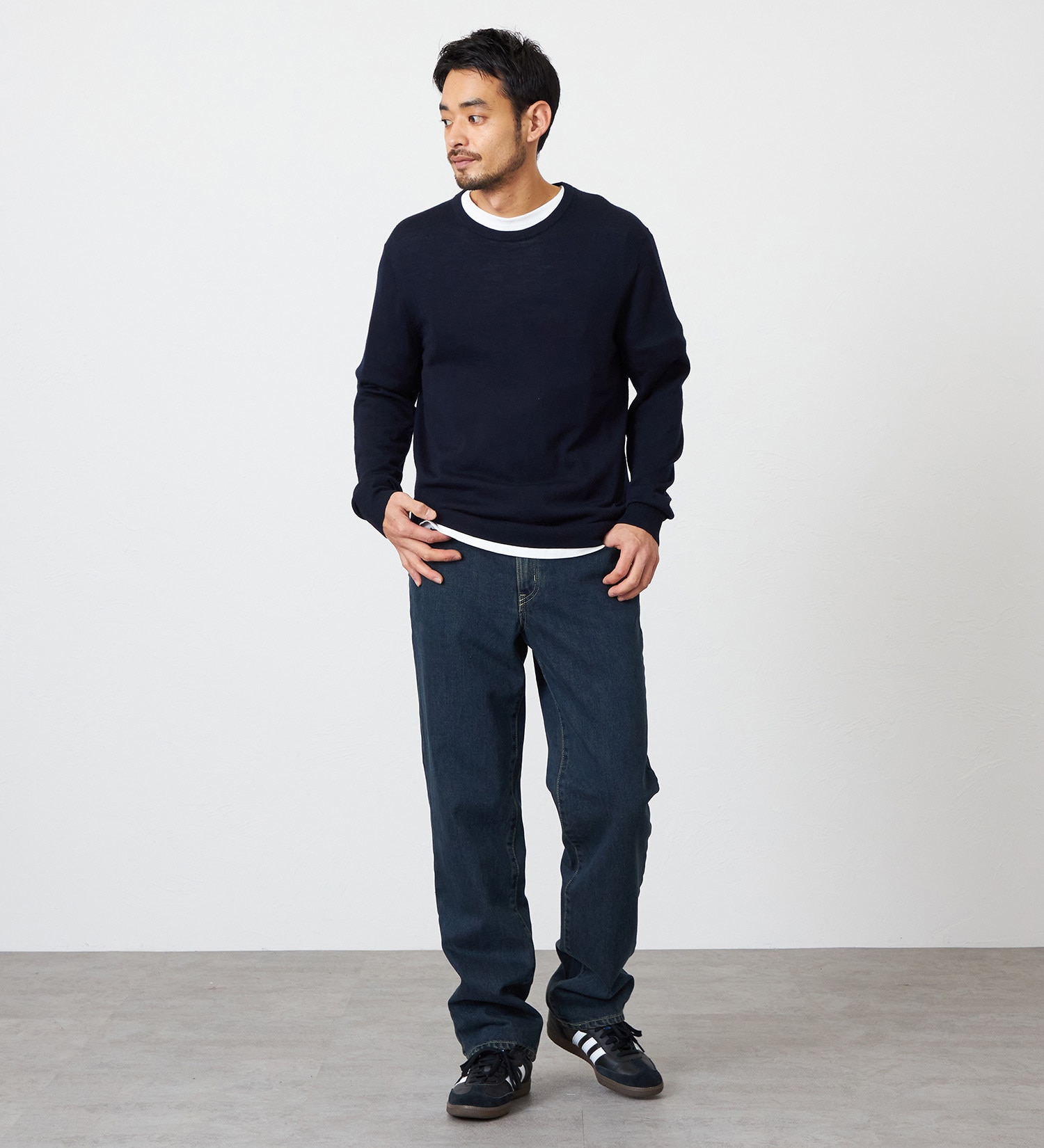 EDWIN(エドウイン)の【裾上げ無料】インターナショナルベーシック 404 ゆったりストレート デニムパンツ ジーンズ|パンツ/デニム / ジーンズパンツ/メンズ|中色ブルー2