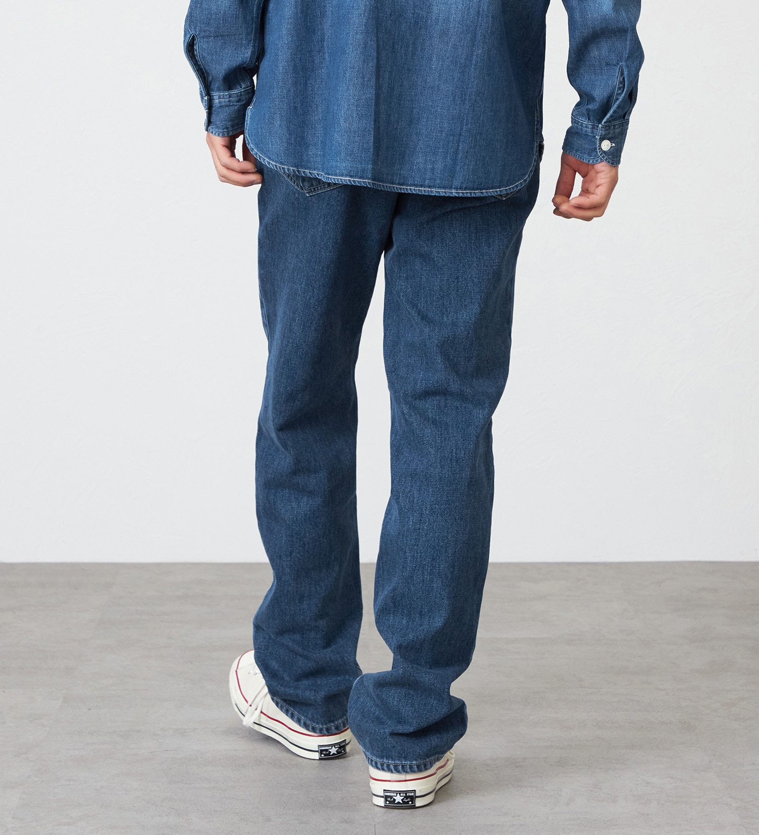 EDWIN(エドウイン)の【裾上げ無料】インターナショナルベーシック 404 ゆったりストレート デニムパンツ ジーンズ|パンツ/デニム / ジーンズパンツ/メンズ|中色ブルー