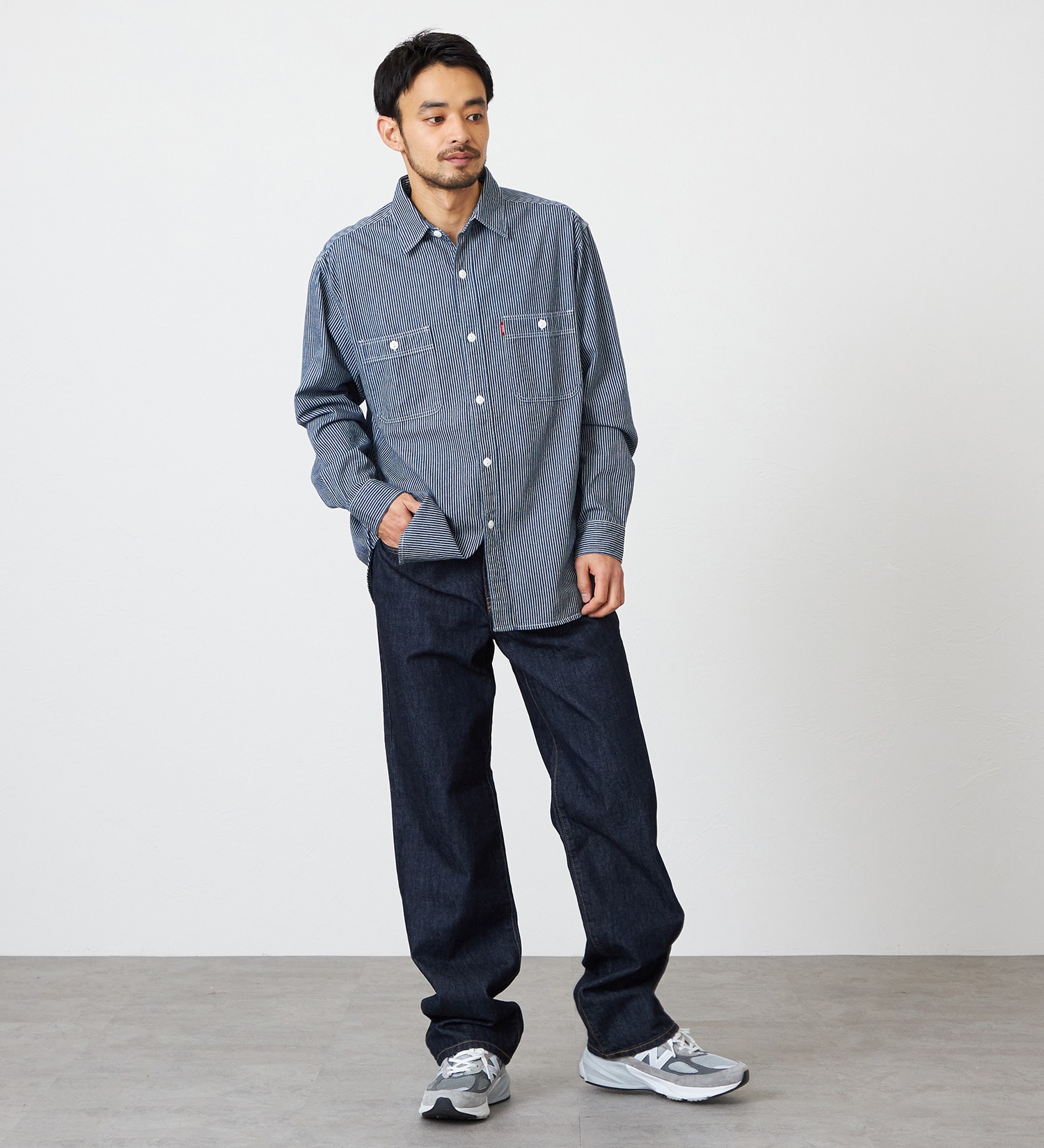 EDWIN(エドウイン)の【裾上げ無料】インターナショナルベーシック 405 ワイド デニムパンツ ジーンズ|パンツ/デニム / ジーンズパンツ/メンズ|インディゴブルー