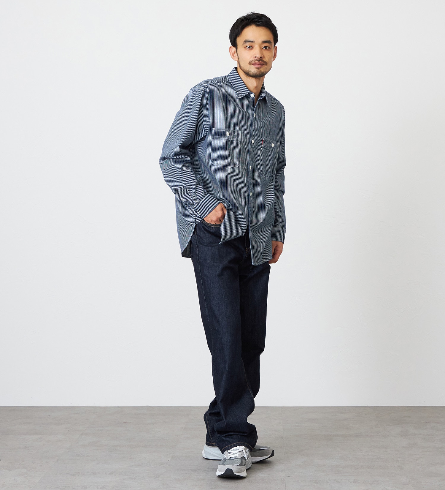 EDWIN(エドウイン)の【裾上げ無料】インターナショナルベーシック 405 ワイド デニムパンツ ジーンズ|パンツ/デニム / ジーンズパンツ/メンズ|インディゴブルー