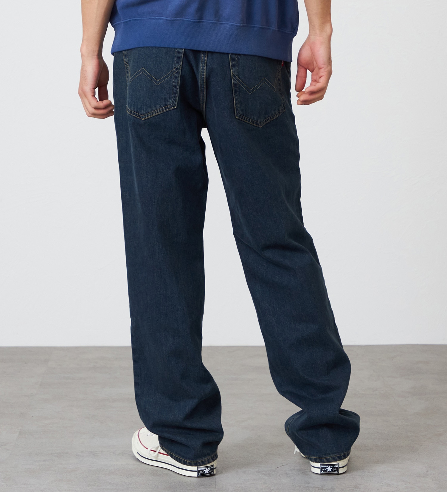 EDWIN(エドウイン)の【裾上げ無料】インターナショナルベーシック 405 ワイド デニムパンツ ジーンズ|パンツ/デニム / ジーンズパンツ/メンズ|中色ブルー