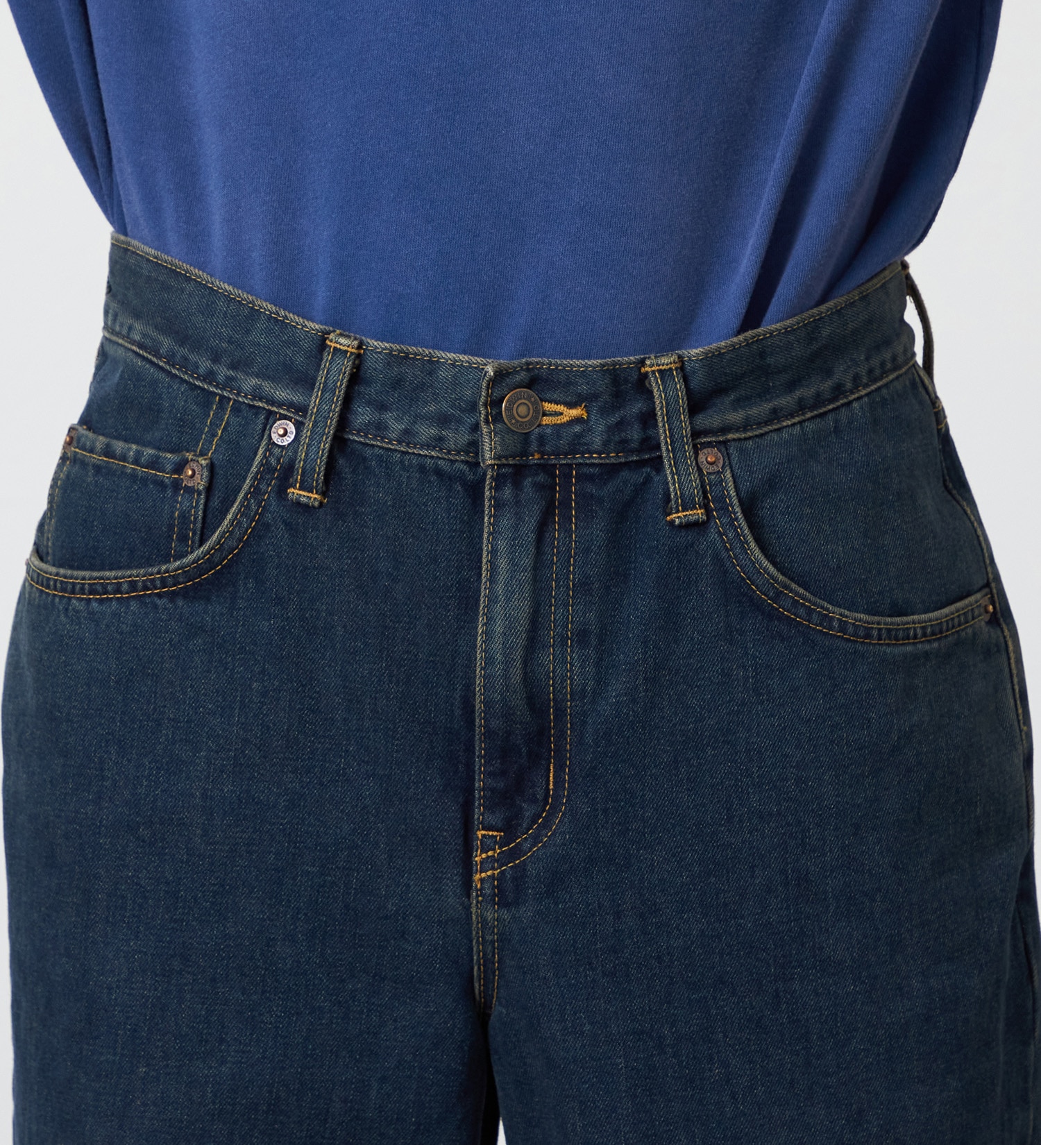 EDWIN(エドウイン)の【裾上げ無料】インターナショナルベーシック 405 ワイド デニムパンツ ジーンズ|パンツ/デニム / ジーンズパンツ/メンズ|中色ブルー