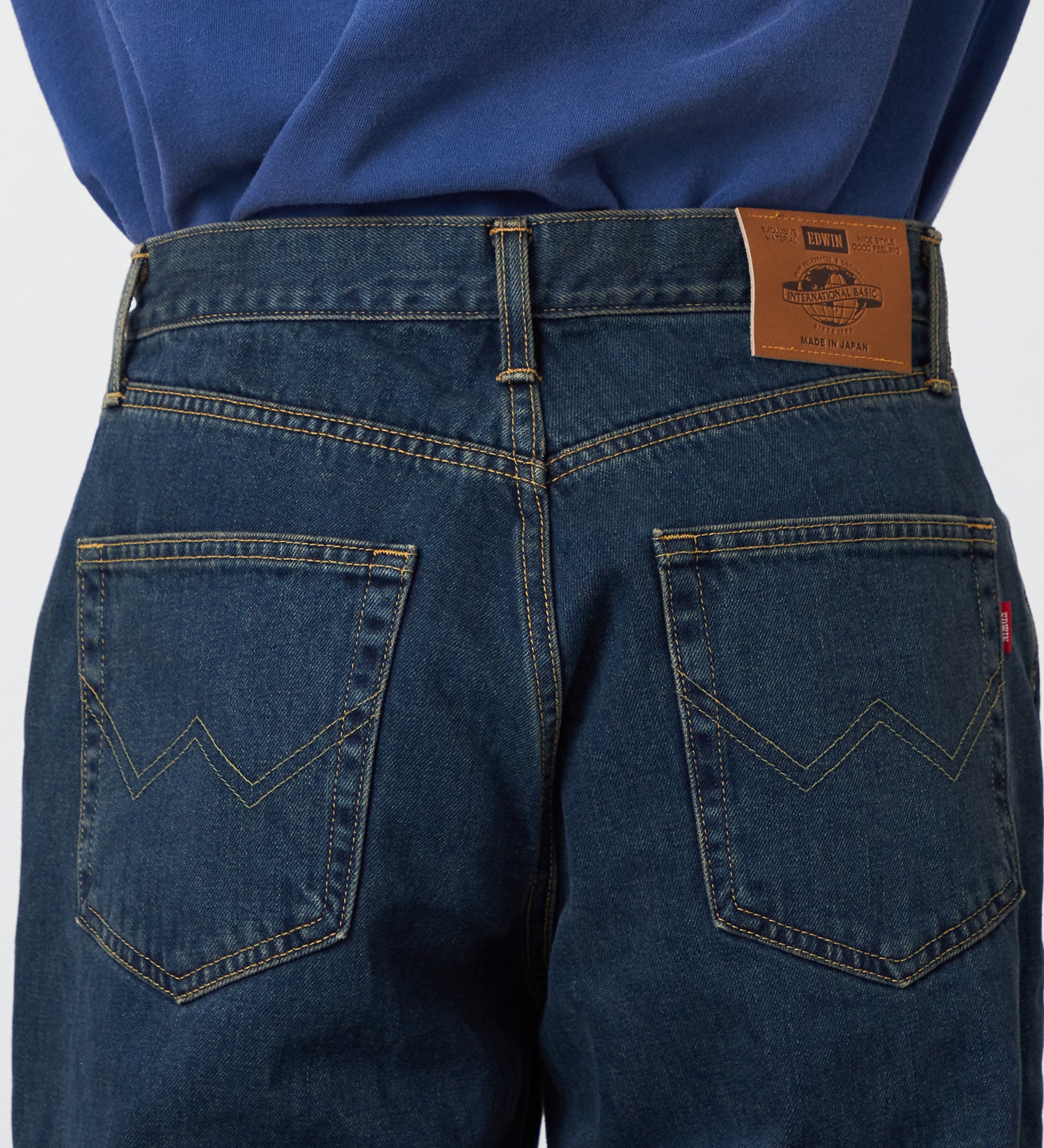 EDWIN(エドウイン)の【裾上げ無料】インターナショナルベーシック 405 ワイド デニムパンツ ジーンズ|パンツ/デニム / ジーンズパンツ/メンズ|中色ブルー