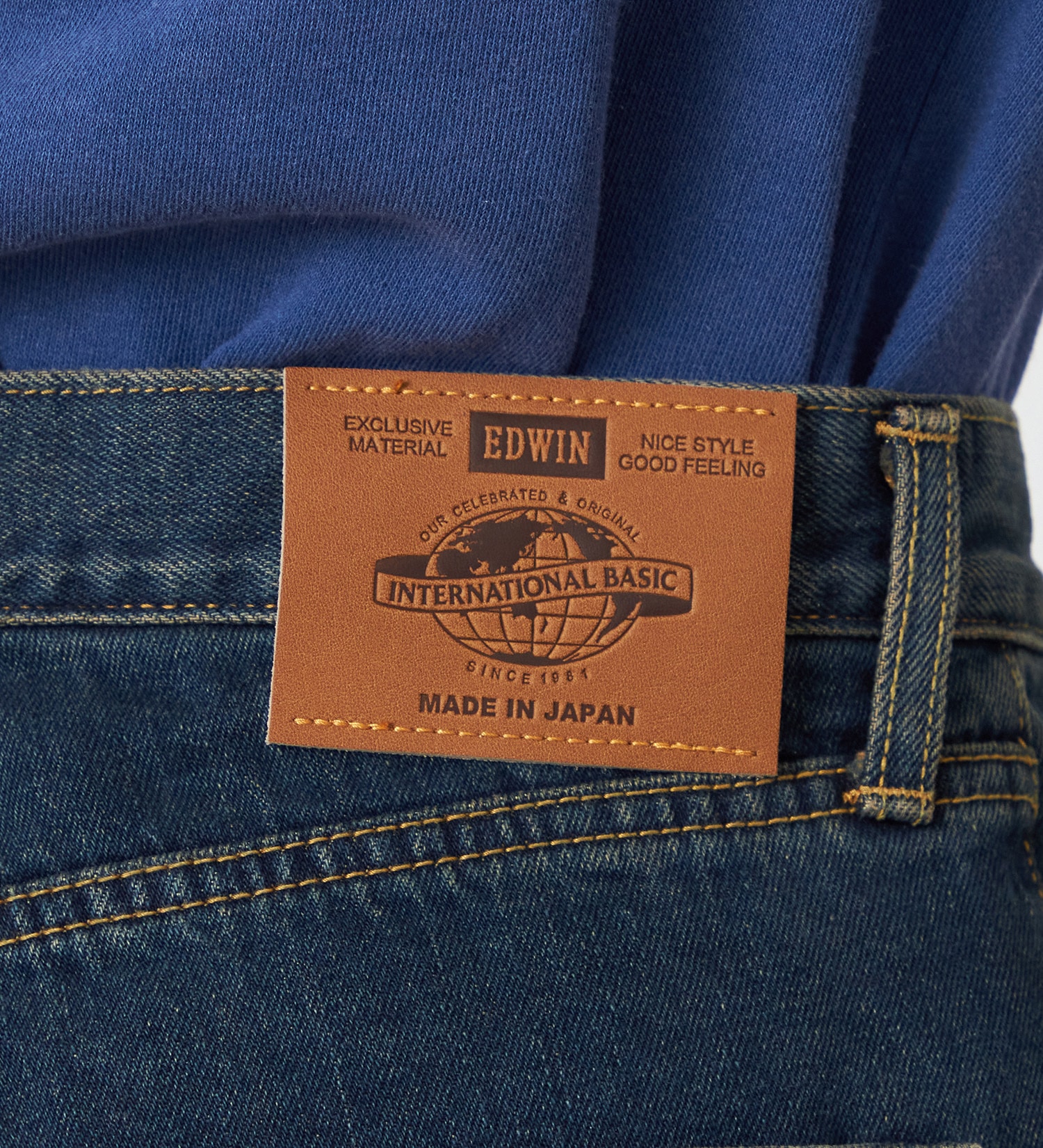 EDWIN(エドウイン)の【裾上げ無料】インターナショナルベーシック 405 ワイド デニムパンツ ジーンズ|パンツ/デニム / ジーンズパンツ/メンズ|中色ブルー