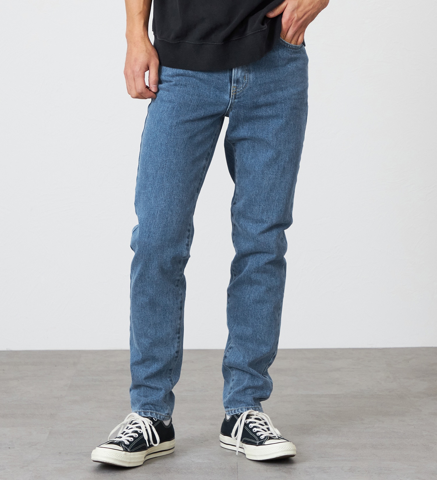 EDWIN(エドウイン)の【試着対象】【裾上げ無料】インターナショナルベーシック 406 すっきりスリム デニムパンツ ジーンズ|パンツ/デニム / ジーンズパンツ/メンズ|淡色ブルー