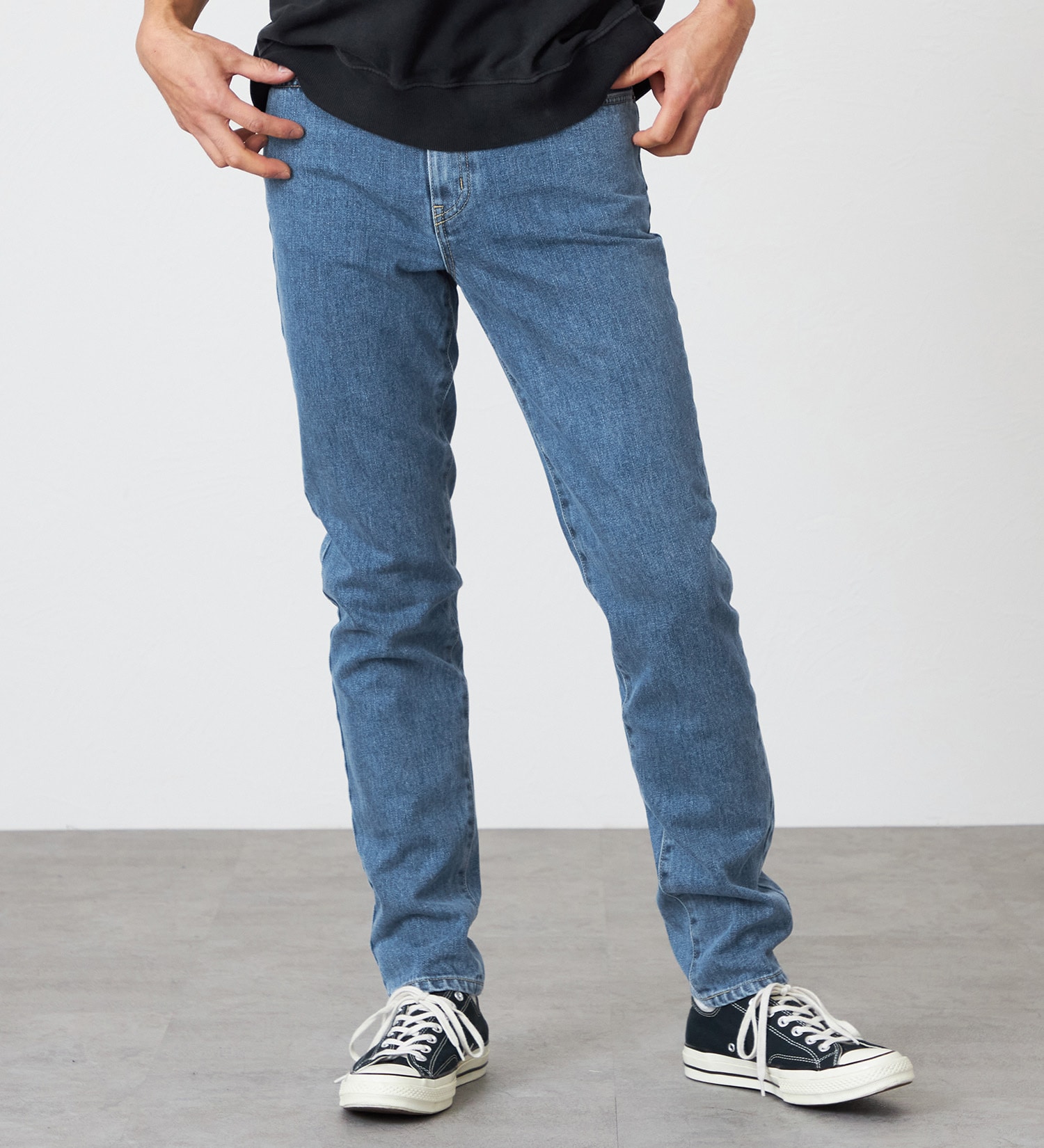 EDWIN(エドウイン)の【試着対象】【裾上げ無料】インターナショナルベーシック 406 すっきりスリム デニムパンツ ジーンズ|パンツ/デニム / ジーンズパンツ/メンズ|淡色ブルー