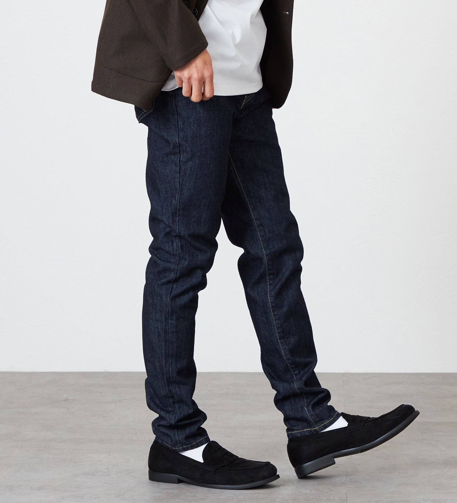 EDWIN(エドウイン)の【試着対象】【裾上げ無料】インターナショナルベーシック 407 ふつうのスリム デニムパンツ ジーンズ|パンツ/デニム / ジーンズパンツ/メンズ|インディゴブルー