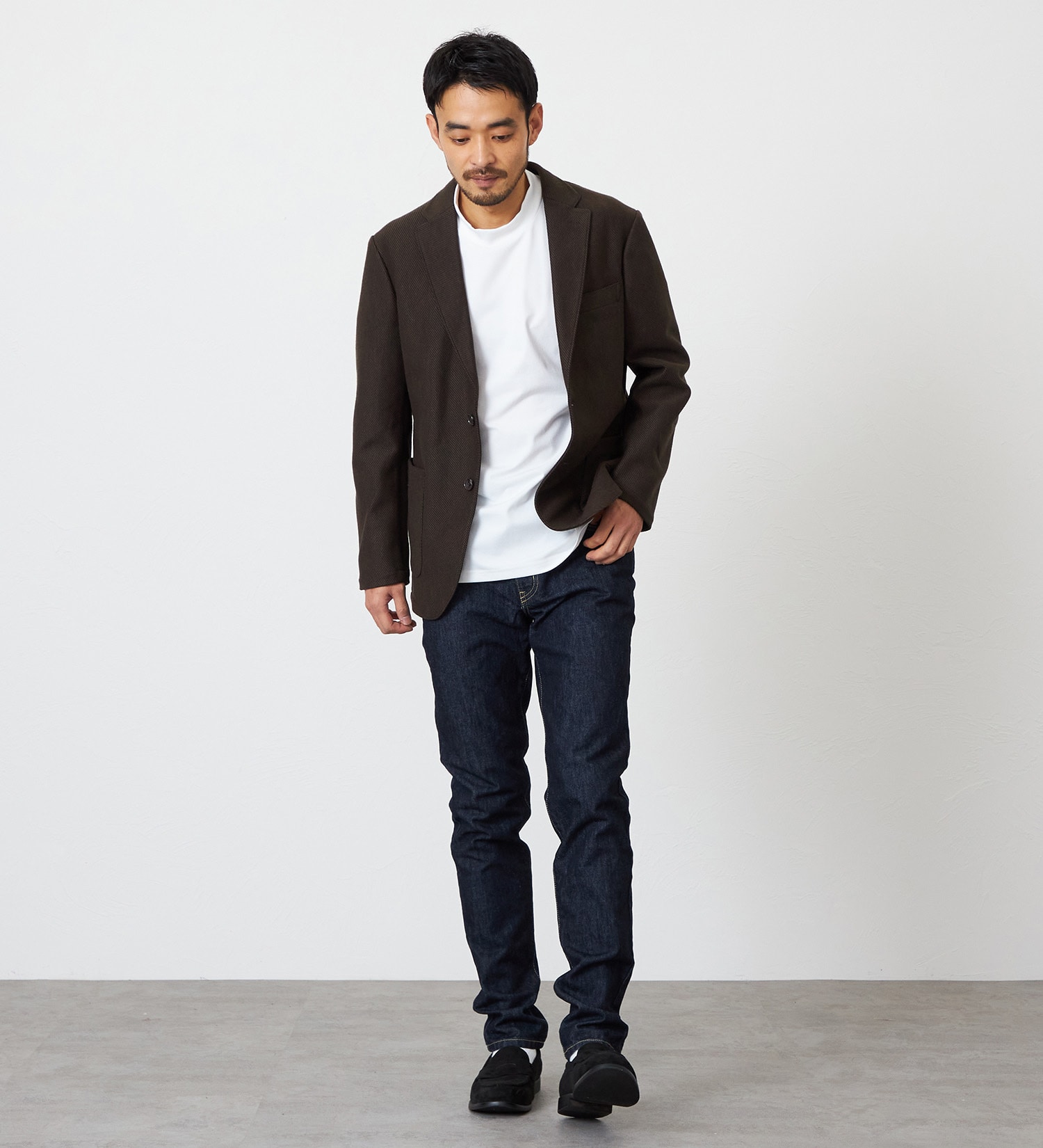 EDWIN(エドウイン)の【試着対象】【裾上げ無料】インターナショナルベーシック 407 ふつうのスリム デニムパンツ ジーンズ|パンツ/デニム / ジーンズパンツ/メンズ|インディゴブルー