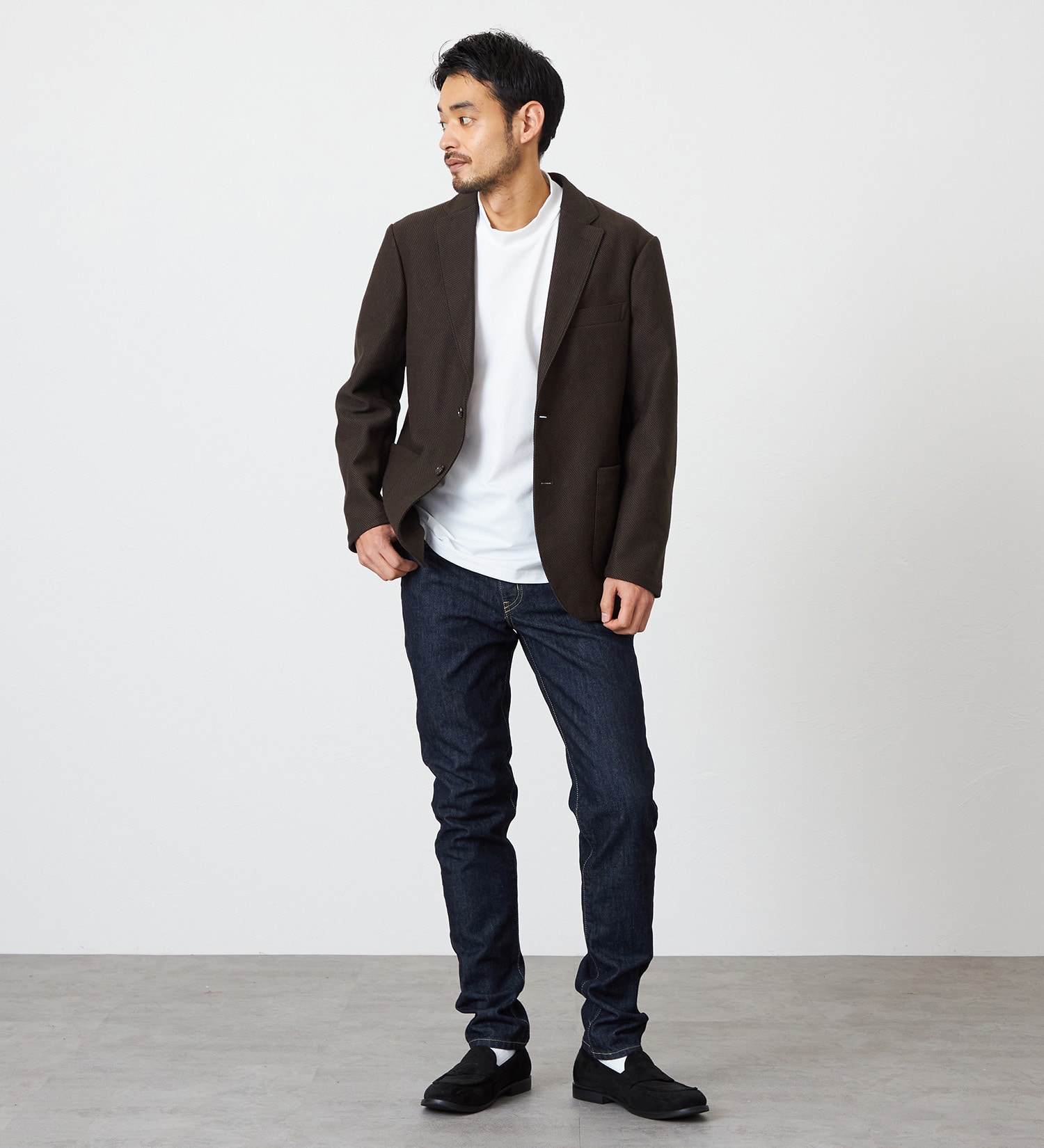 EDWIN(エドウイン)の【試着対象】【裾上げ無料】インターナショナルベーシック 407 ふつうのスリム デニムパンツ ジーンズ|パンツ/デニム / ジーンズパンツ/メンズ|インディゴブルー