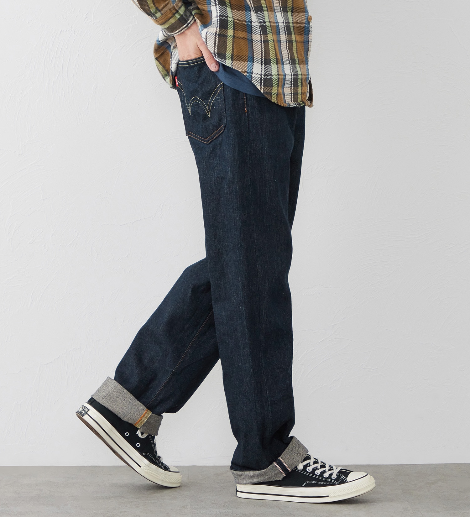 EDWIN(エドウイン)の【予約】505ZX ルーズストレートデニムパンツ セルビッジ|パンツ/デニム / ジーンズパンツ/メンズ|インディゴブルー