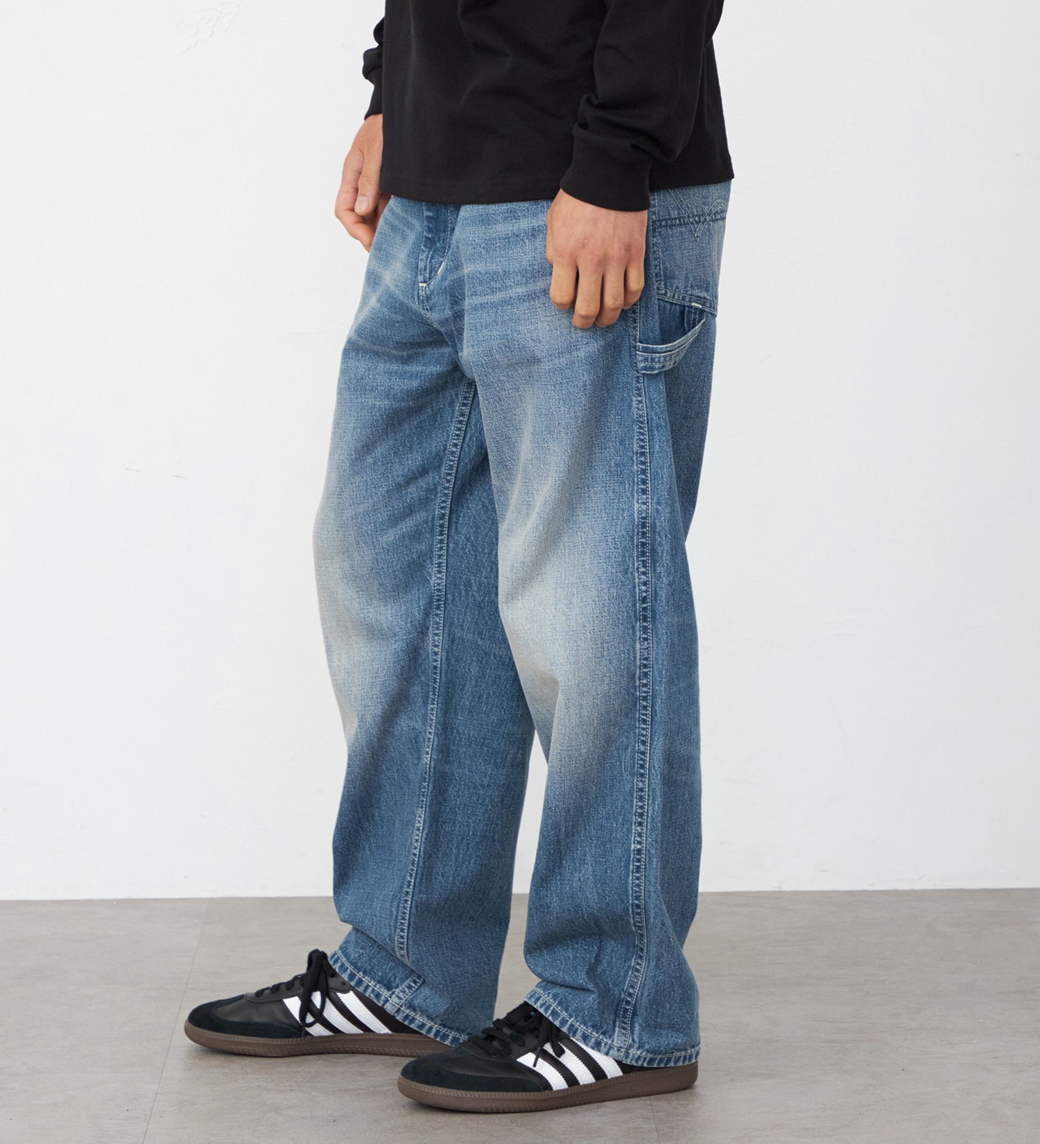 EDWIN(エドウイン)の505 ワイドストレート デニムペインターパンツ ヴィンテージ セルビッジ|パンツ/デニム / ジーンズパンツ/メンズ|中色ブルー