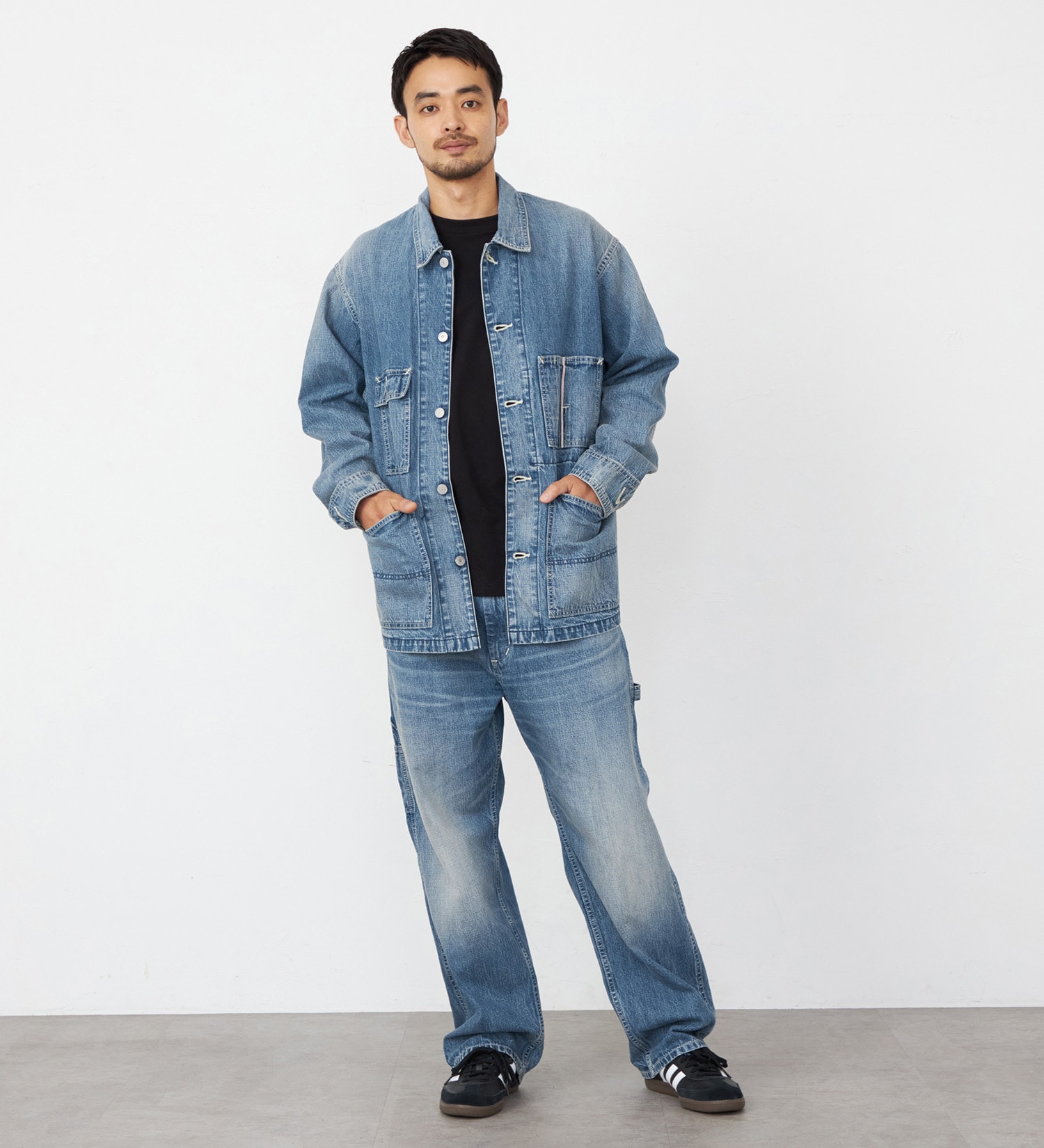 EDWIN(エドウイン)の505 ワイドストレート デニムペインターパンツ ヴィンテージ セルビッジ|パンツ/デニム / ジーンズパンツ/メンズ|中色ブルー