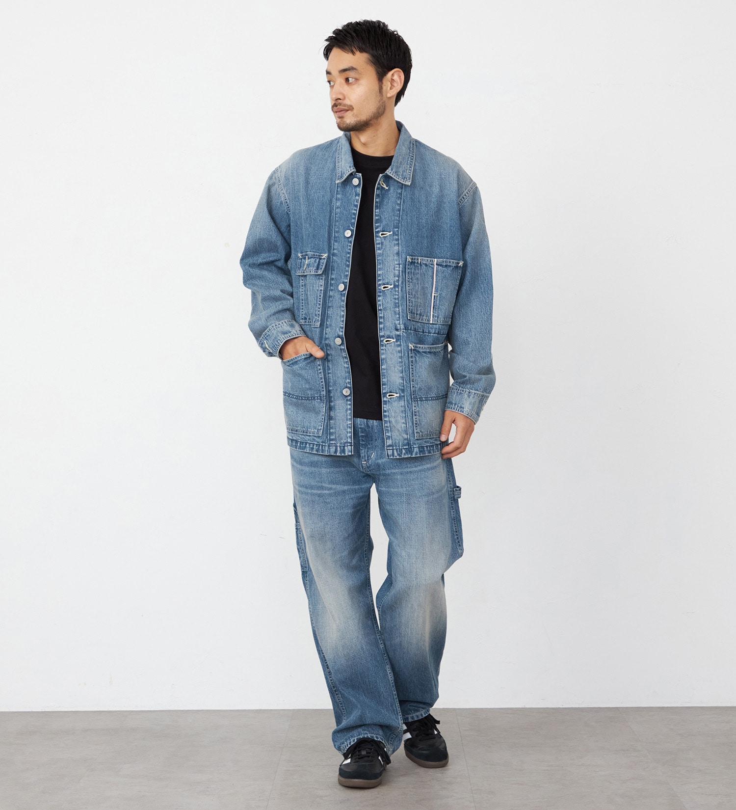 EDWIN(エドウイン)の505 ワイドストレート デニムペインターパンツ ヴィンテージ セルビッジ|パンツ/デニム / ジーンズパンツ/メンズ|中色ブルー