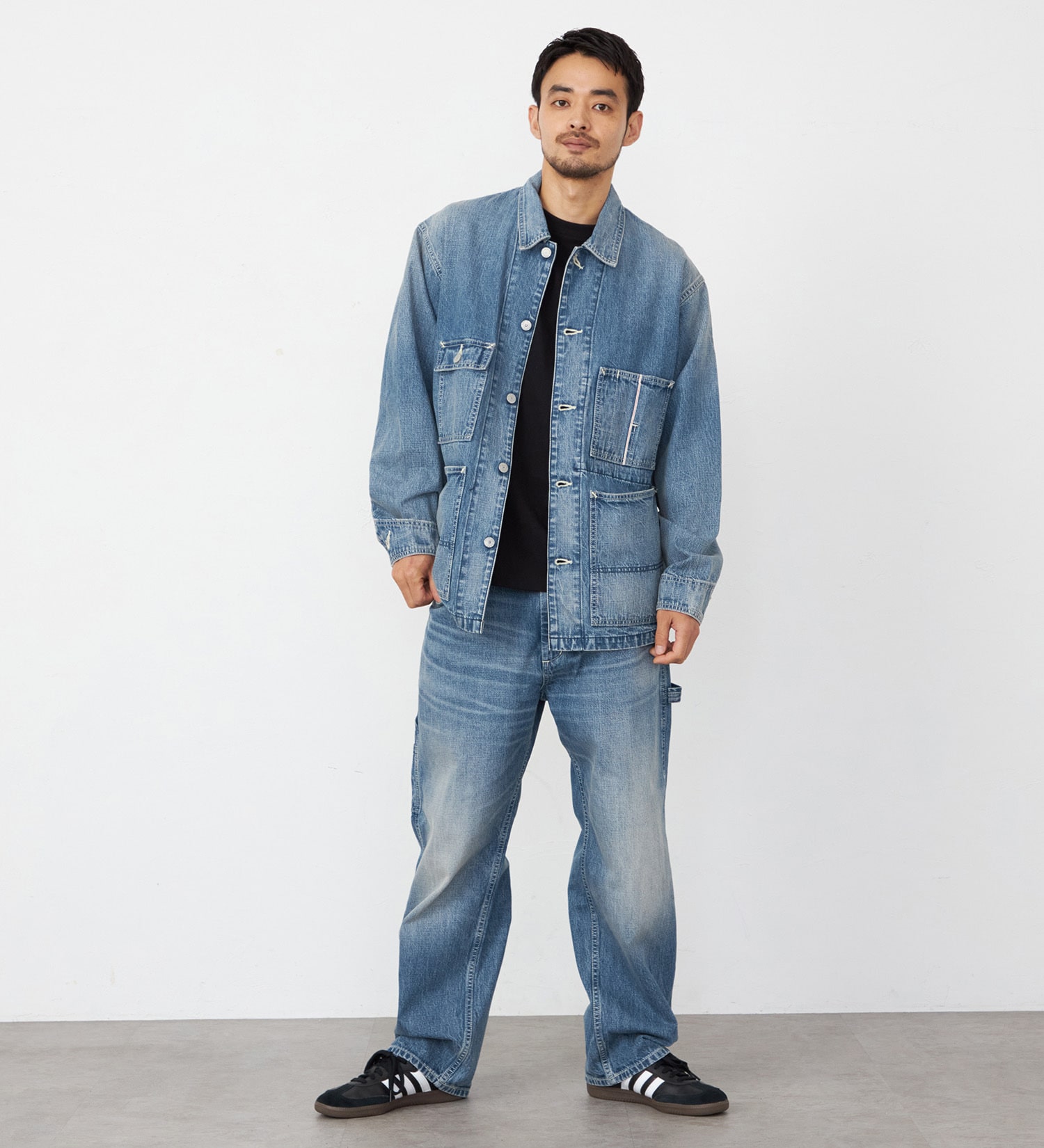 EDWIN(エドウイン)の505 ワイドストレート デニムペインターパンツ ヴィンテージ セルビッジ|パンツ/デニム / ジーンズパンツ/メンズ|中色ブルー